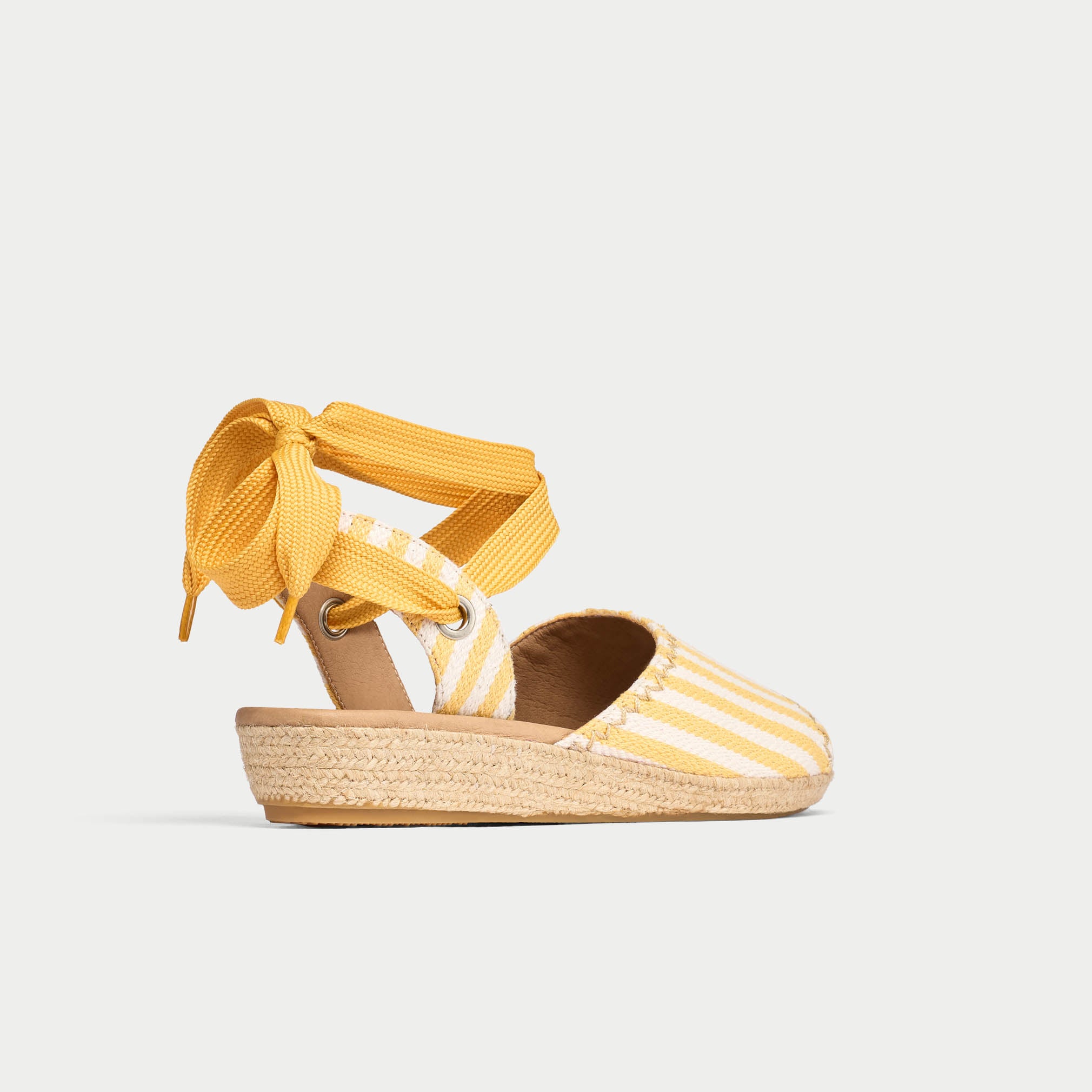 Evelyn - Lemon Canvas Espadrilles