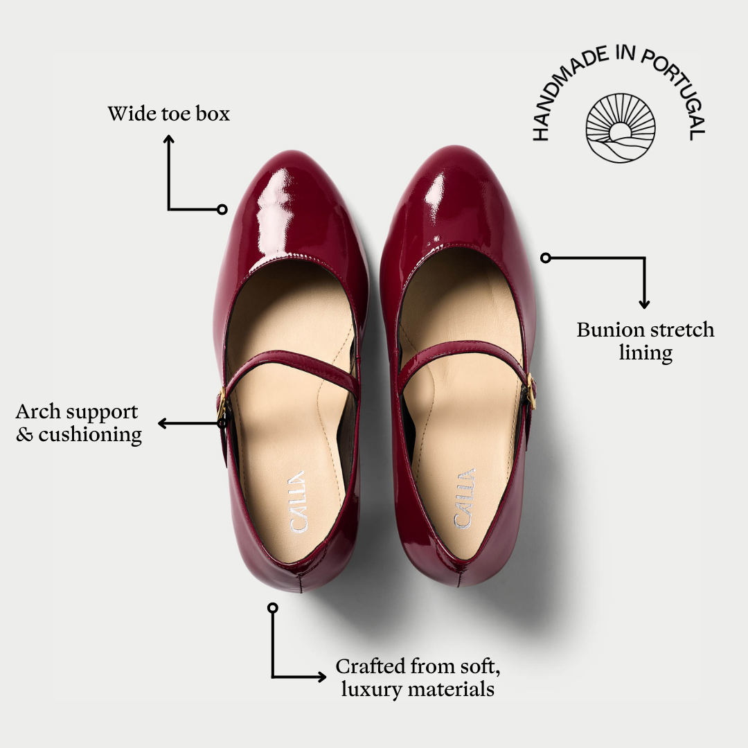 Helena mary jane burgundy shoes features