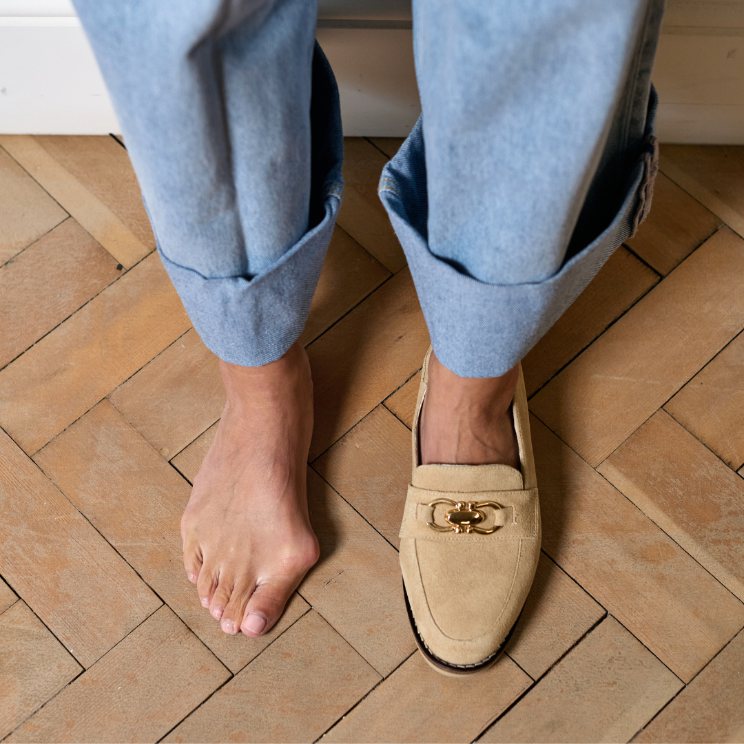 Meredith - Camel Suede Loafers