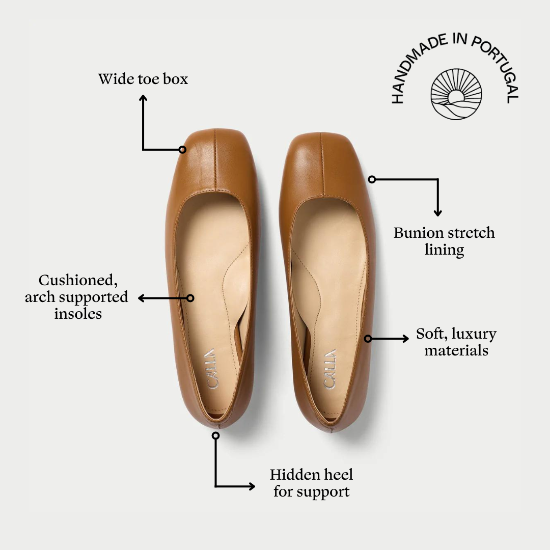 Lucinda tan flats features