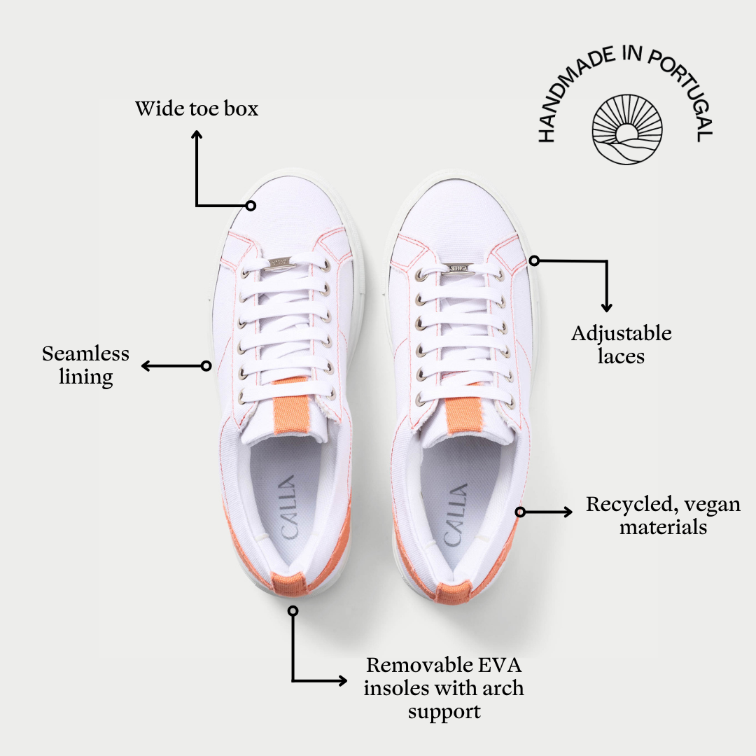 luna vegan peach trainers features
