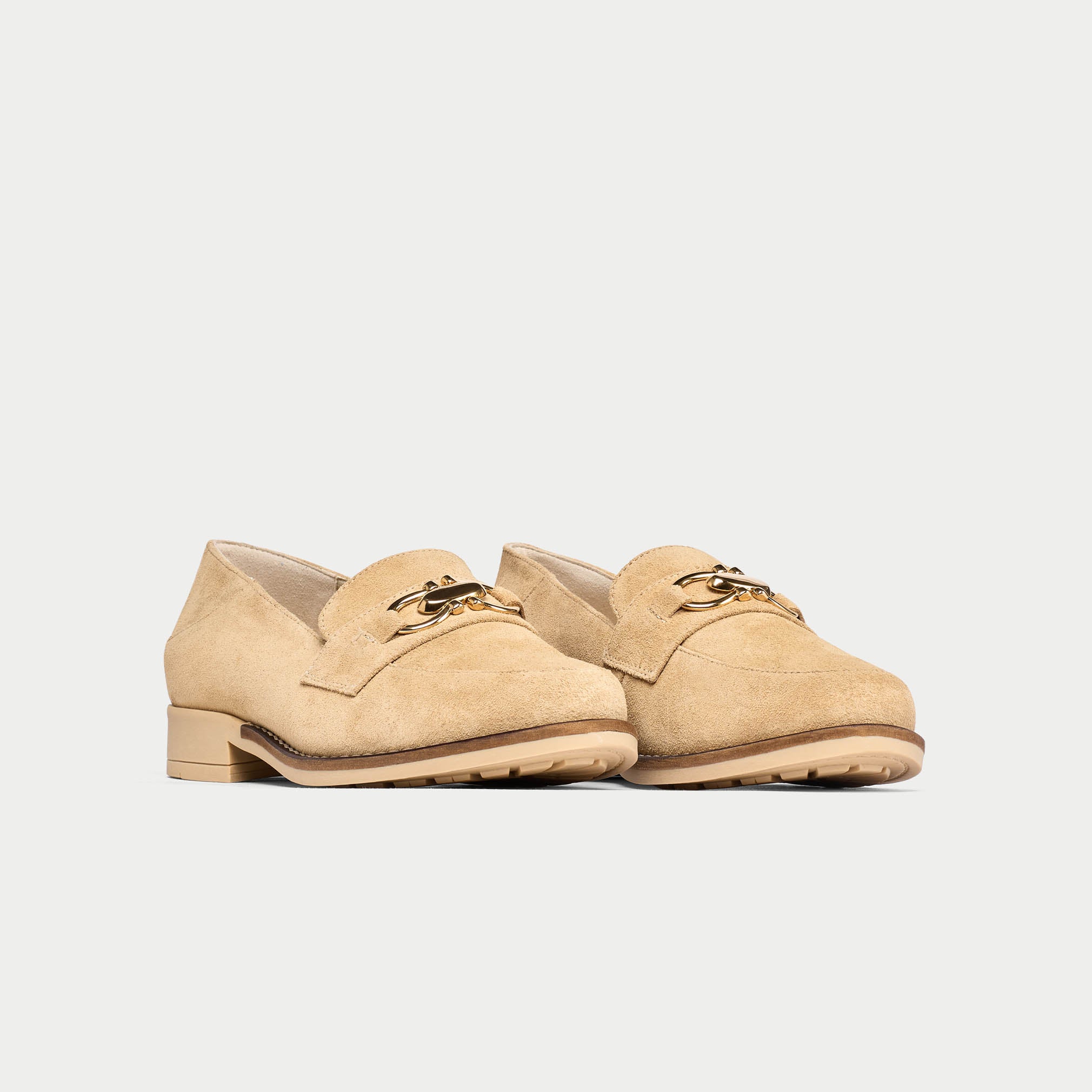 Meredith - Camel Suede Loafers