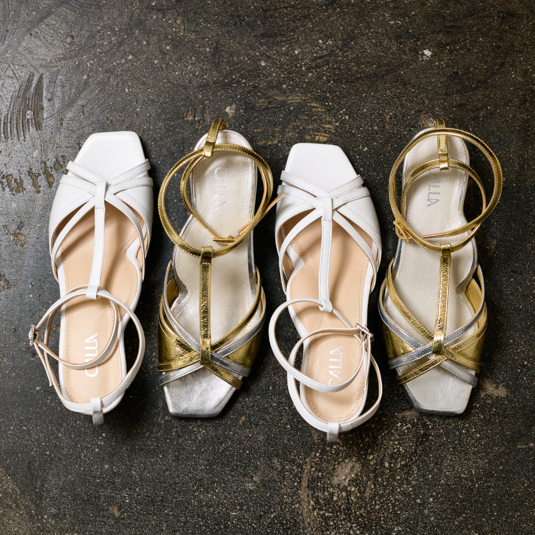 Ria - Mixed Metallic Kitten Heels