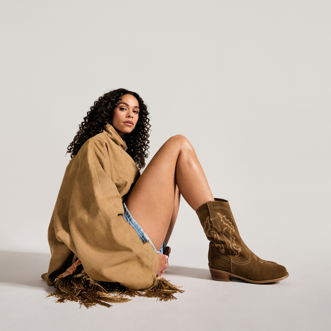 Savannah - Honey Suede Cowboy Boots
