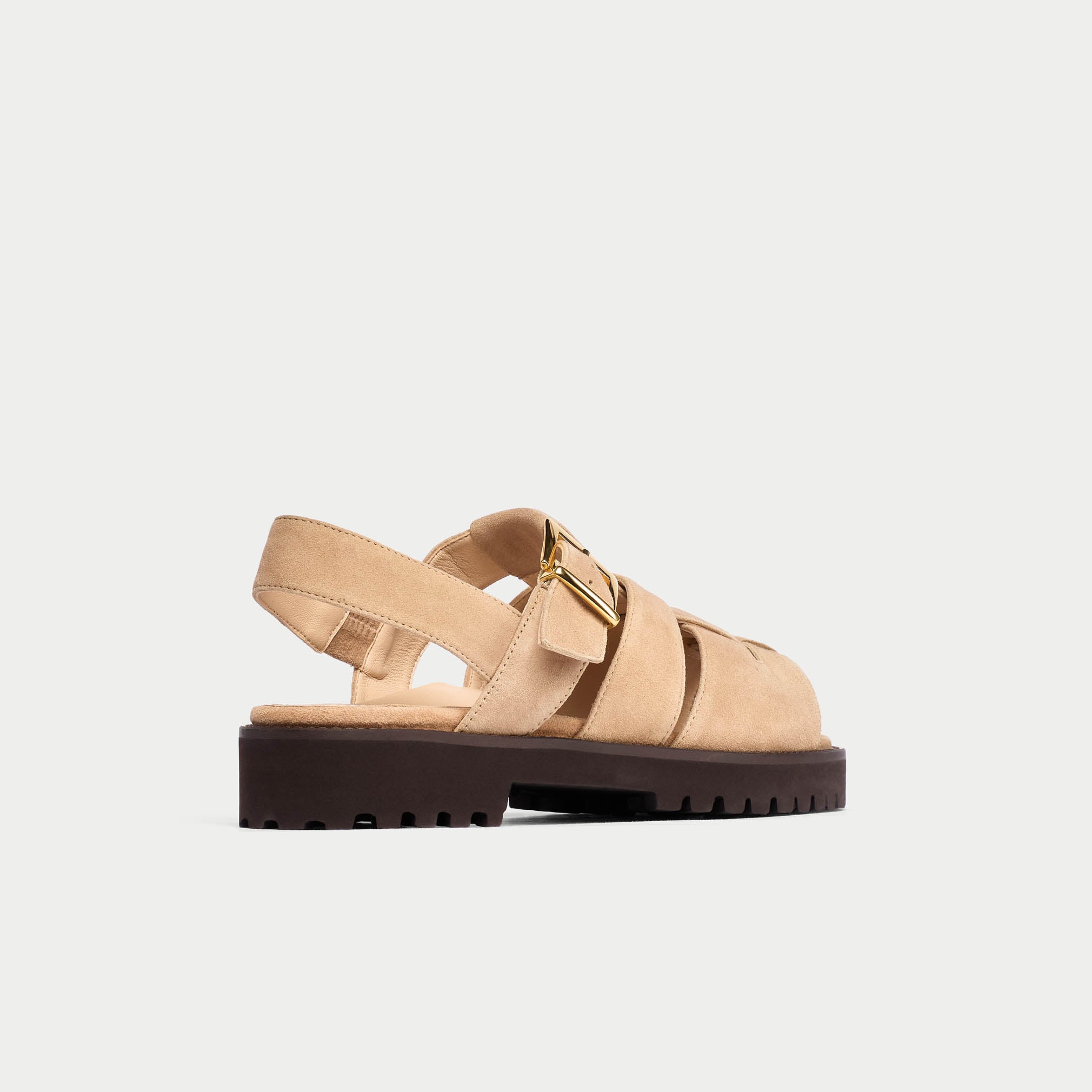 Simone - Beige Suede Sandals