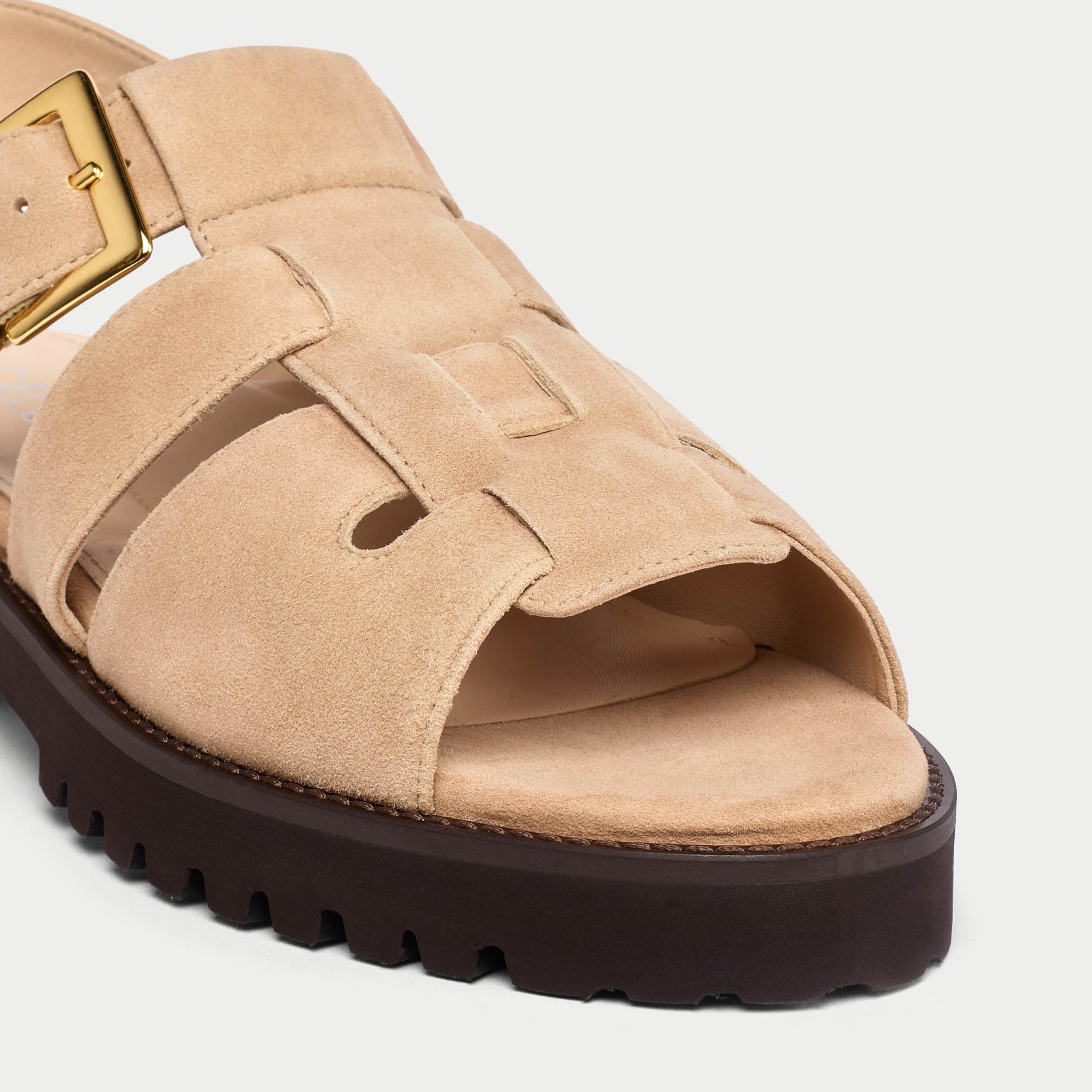 Simone - Beige Suede Sandals