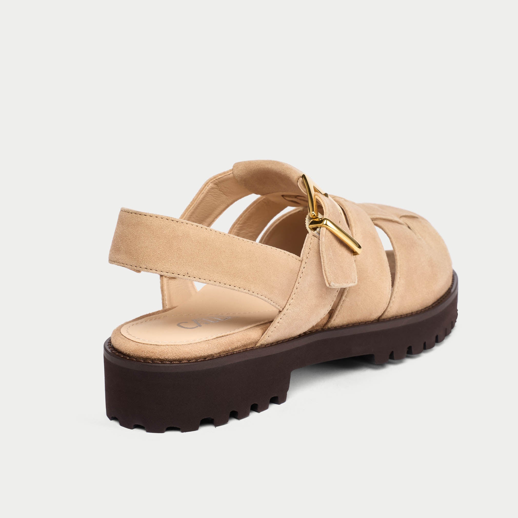 Simone - Beige Suede Sandals