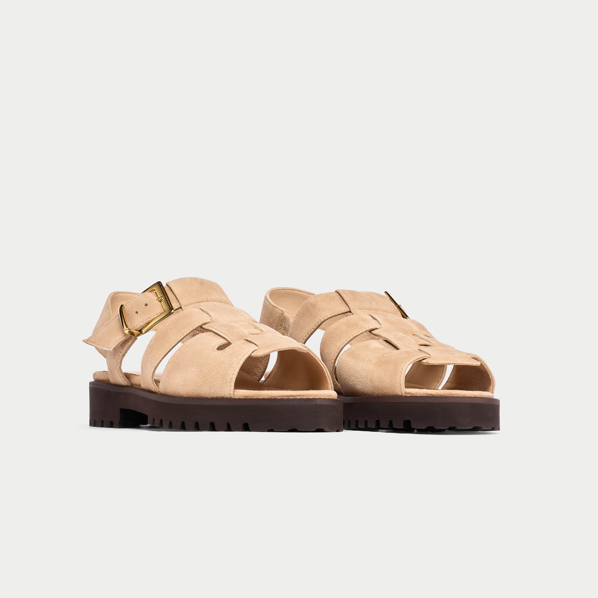 Simone - Beige Suede Sandals