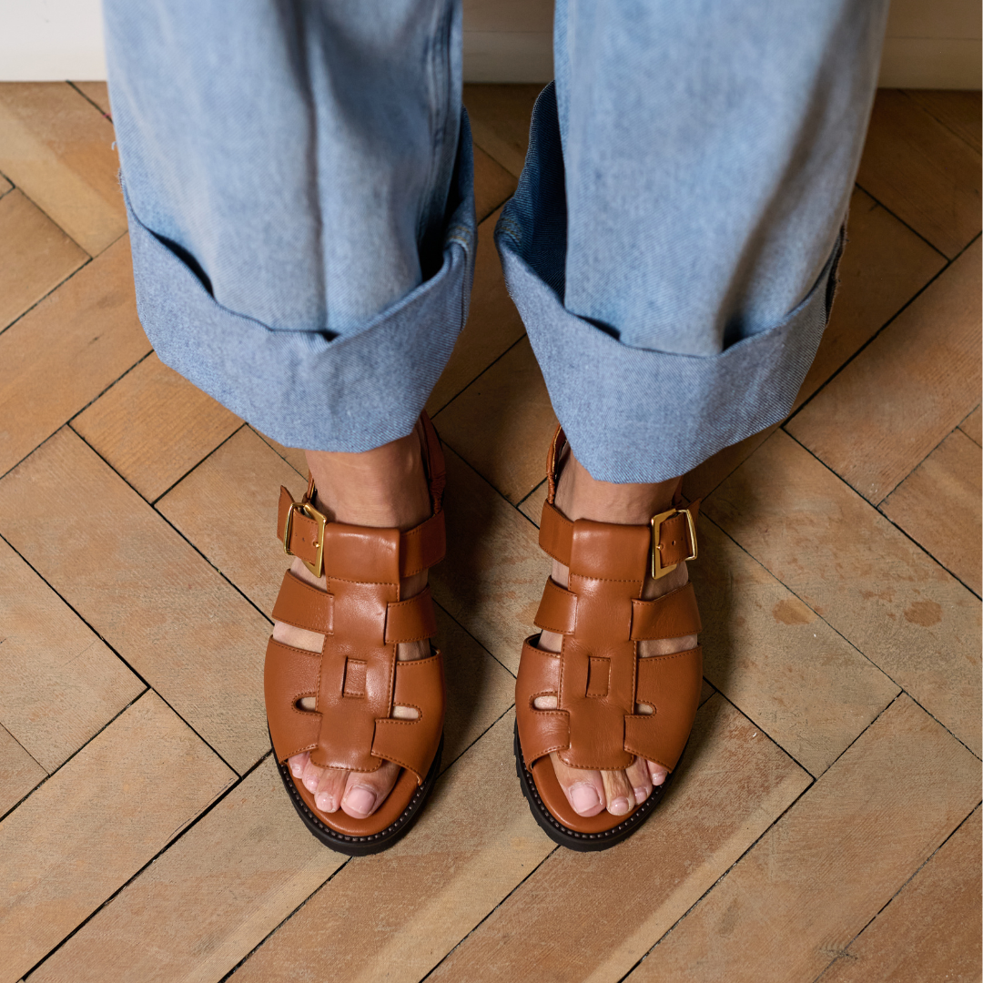 Simone - Tan Leather Sandals