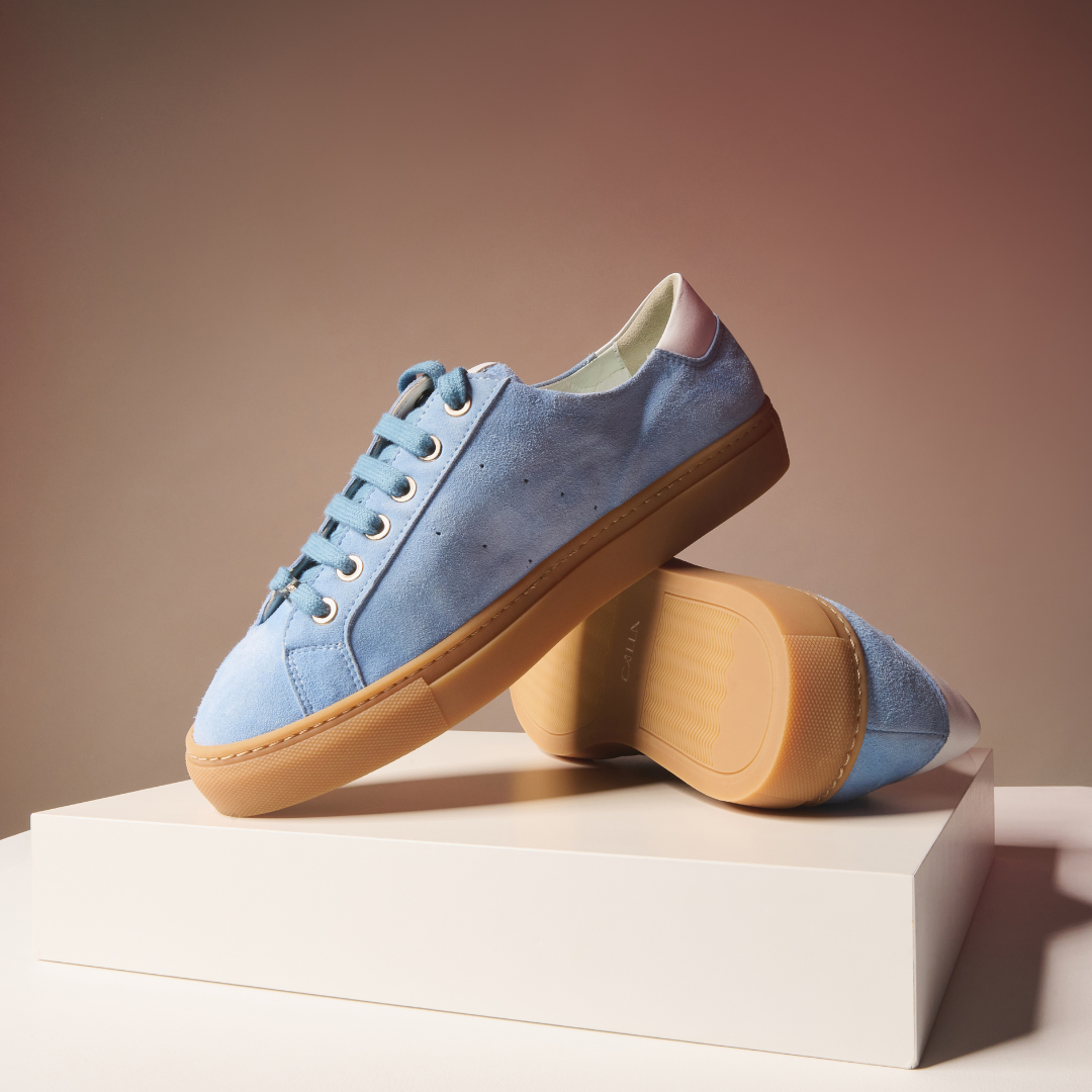 Star - Baby Blue Suede Wide Fit Sneakers