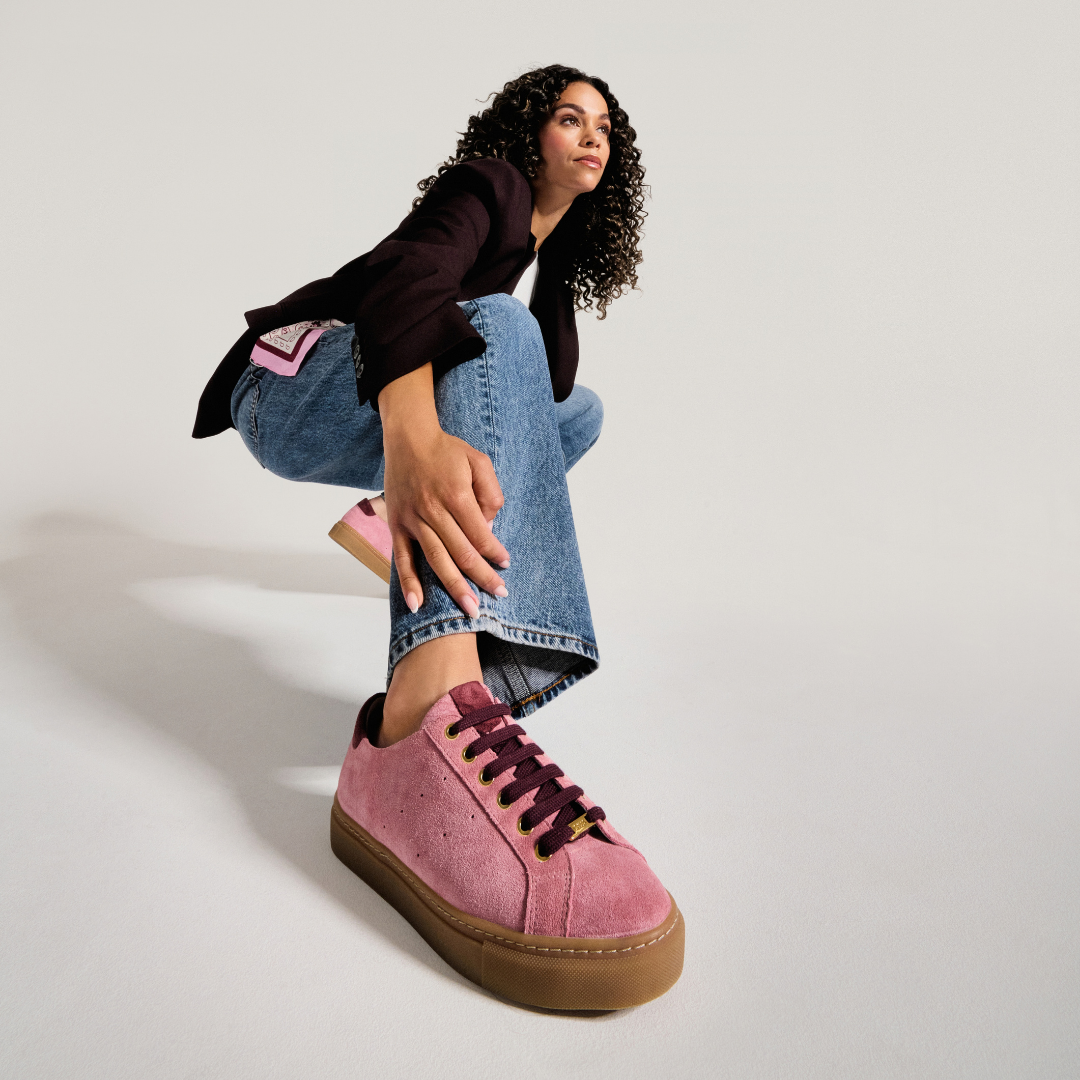 Star - Mauve Suede Wide Fit Sneakers