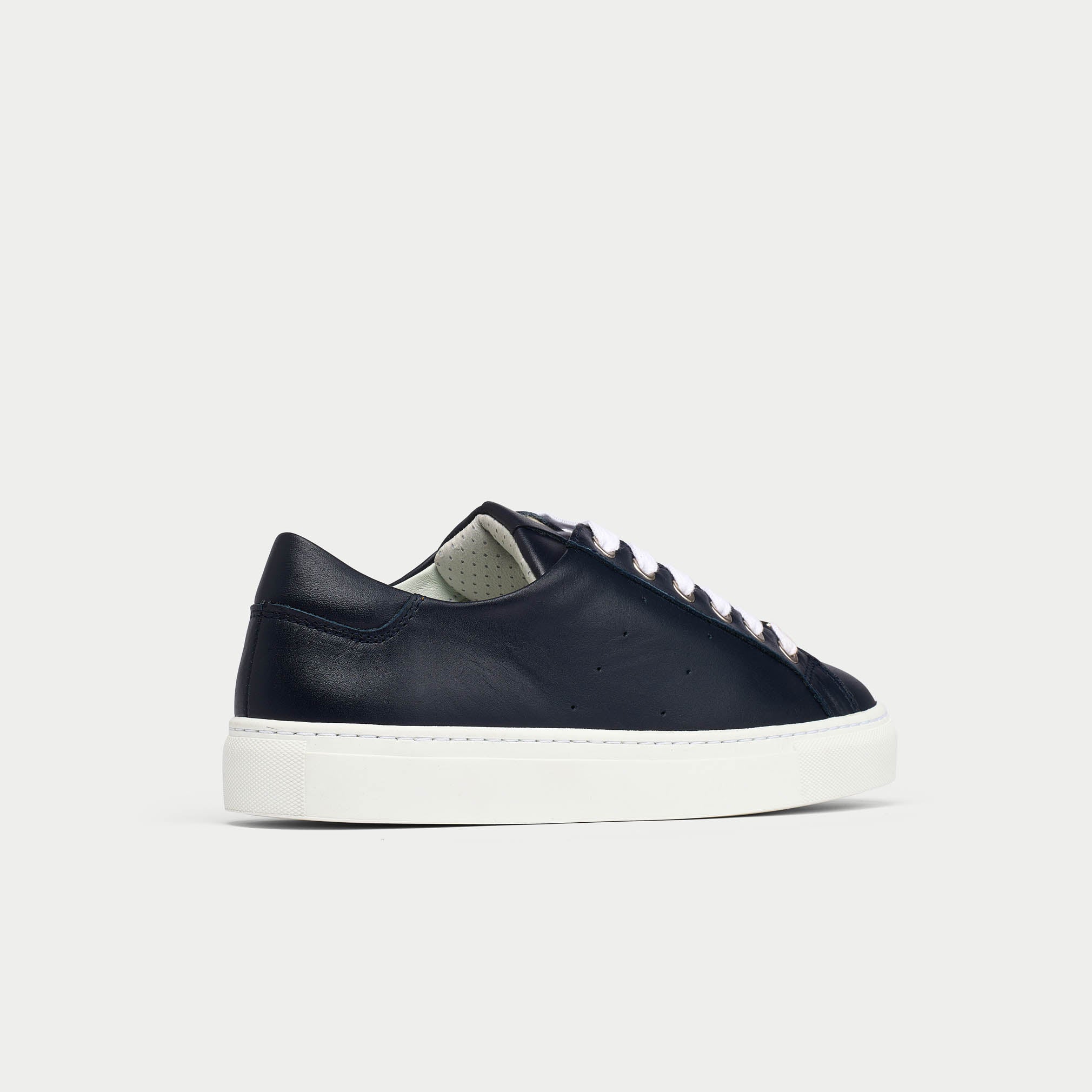 Star - Navy Leather Wide Fit Sneakers