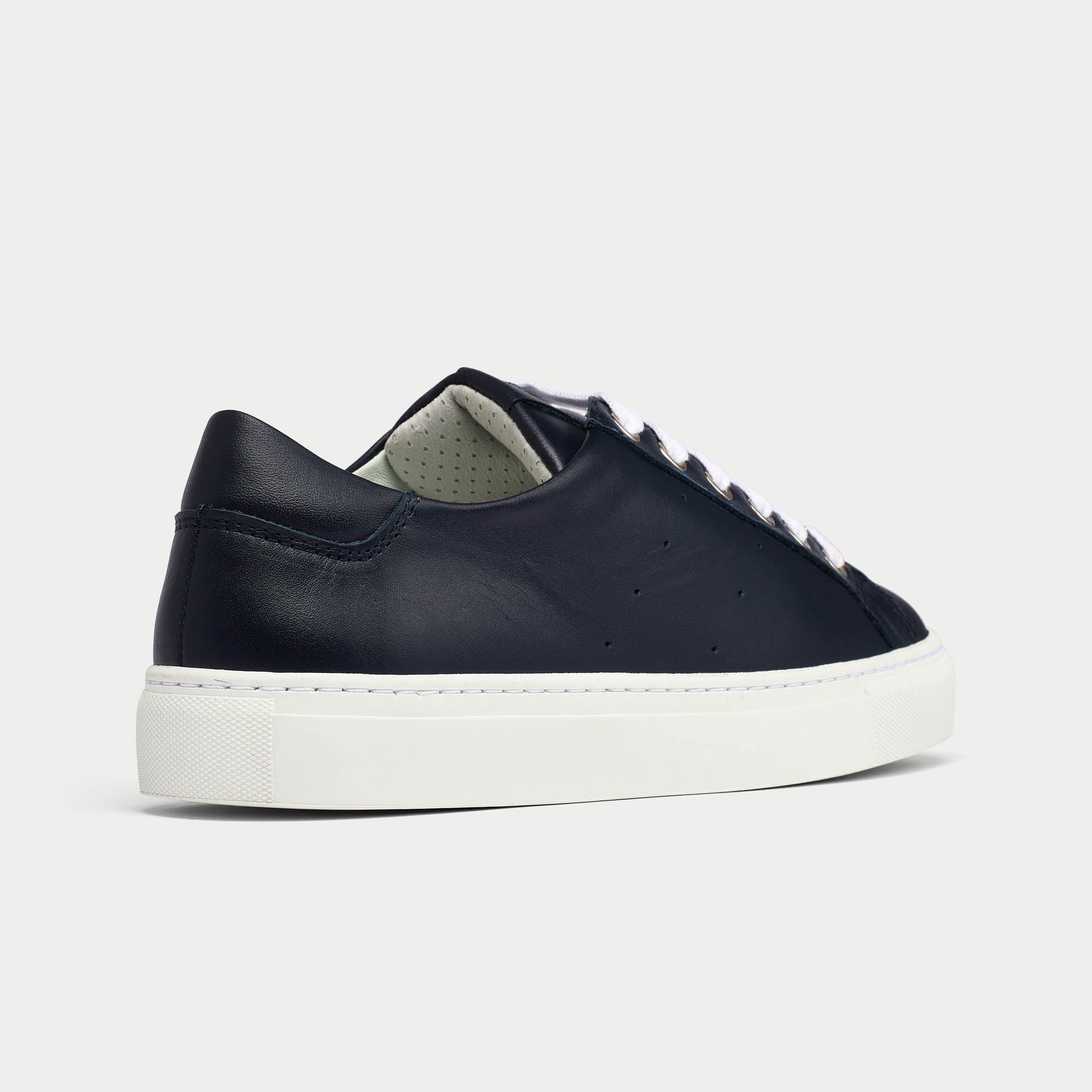 Star - Navy Leather Wide Fit Sneakers