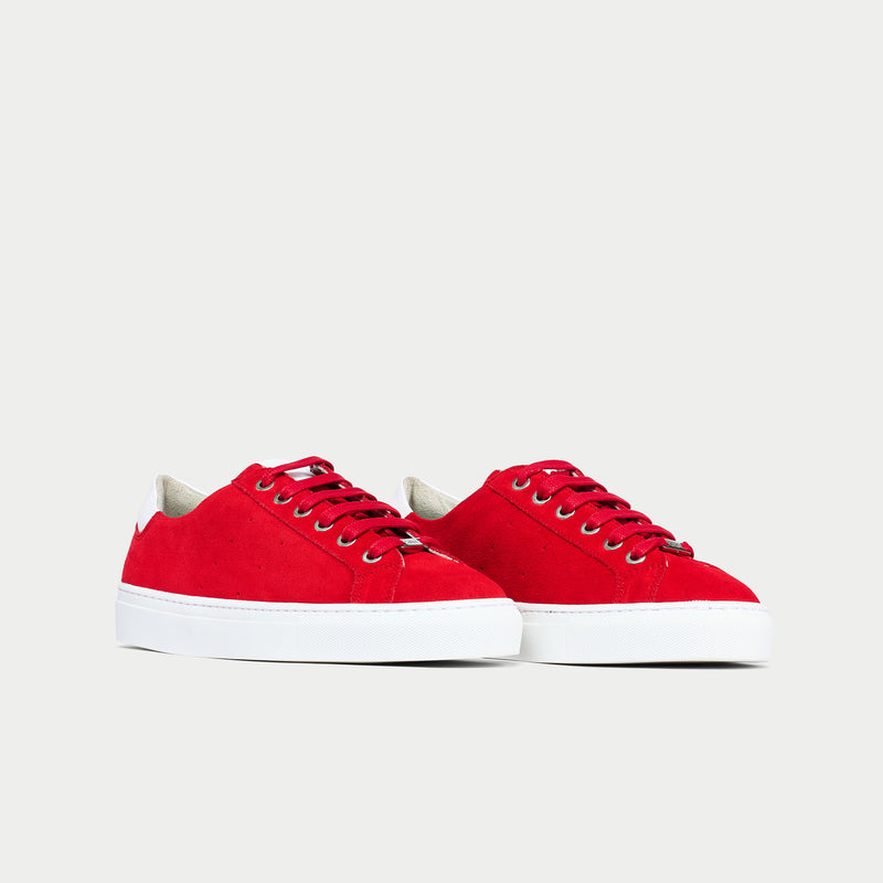 red sneakers pair