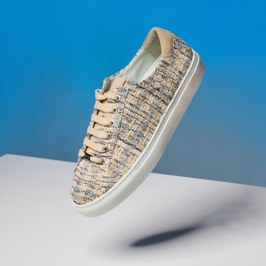 star beige tweed trainers for wide feet photography