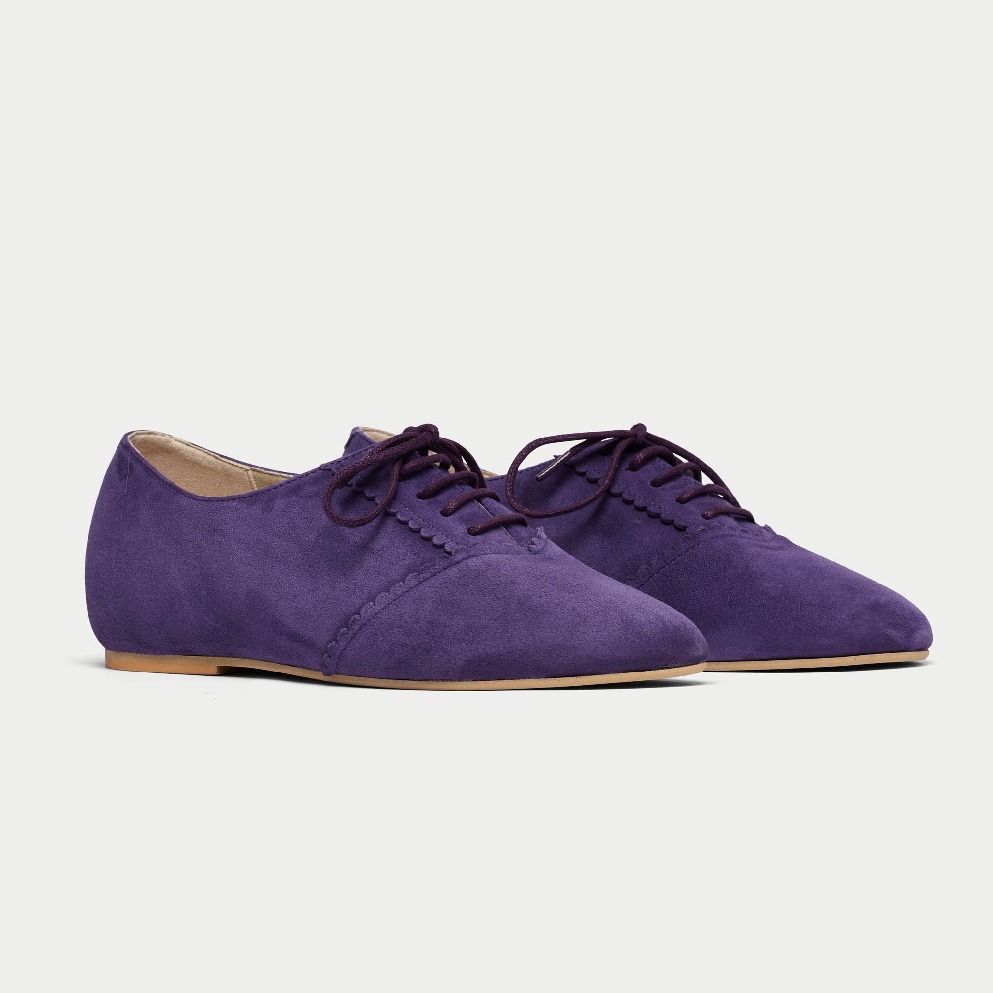 Aster - Lavender Suede Brogues