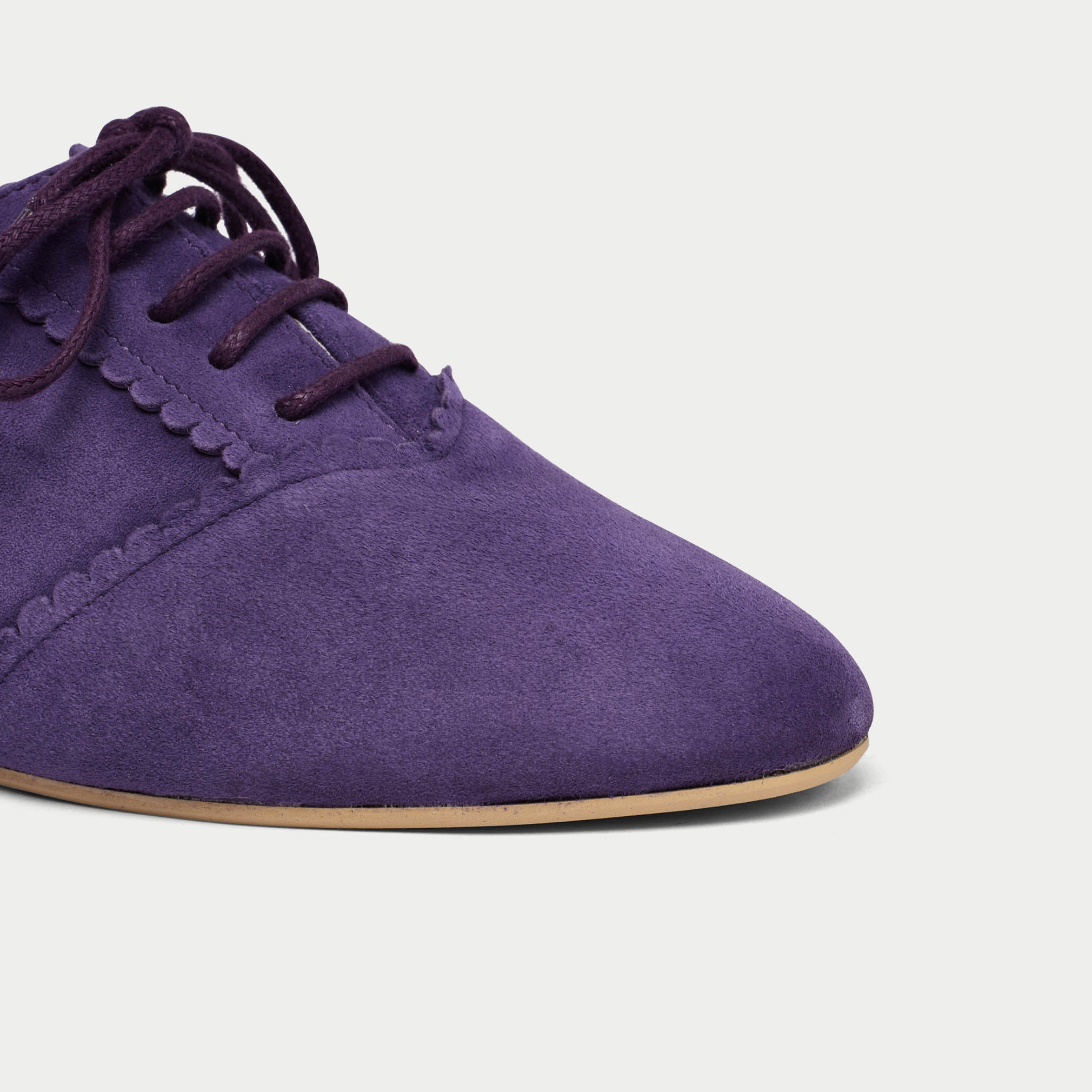 Aster - Lavender Suede Brogues