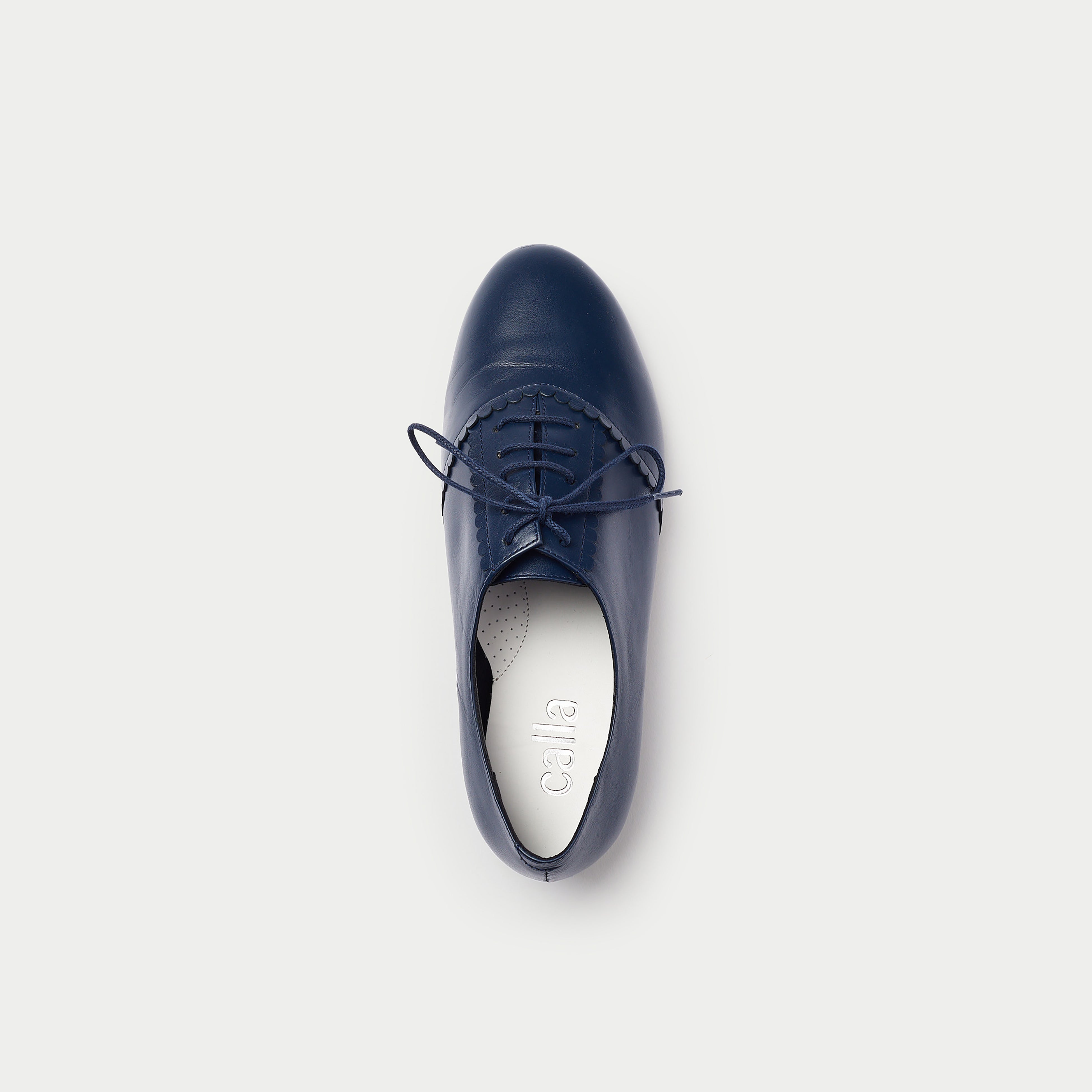 Aster - Navy Leather Brogues