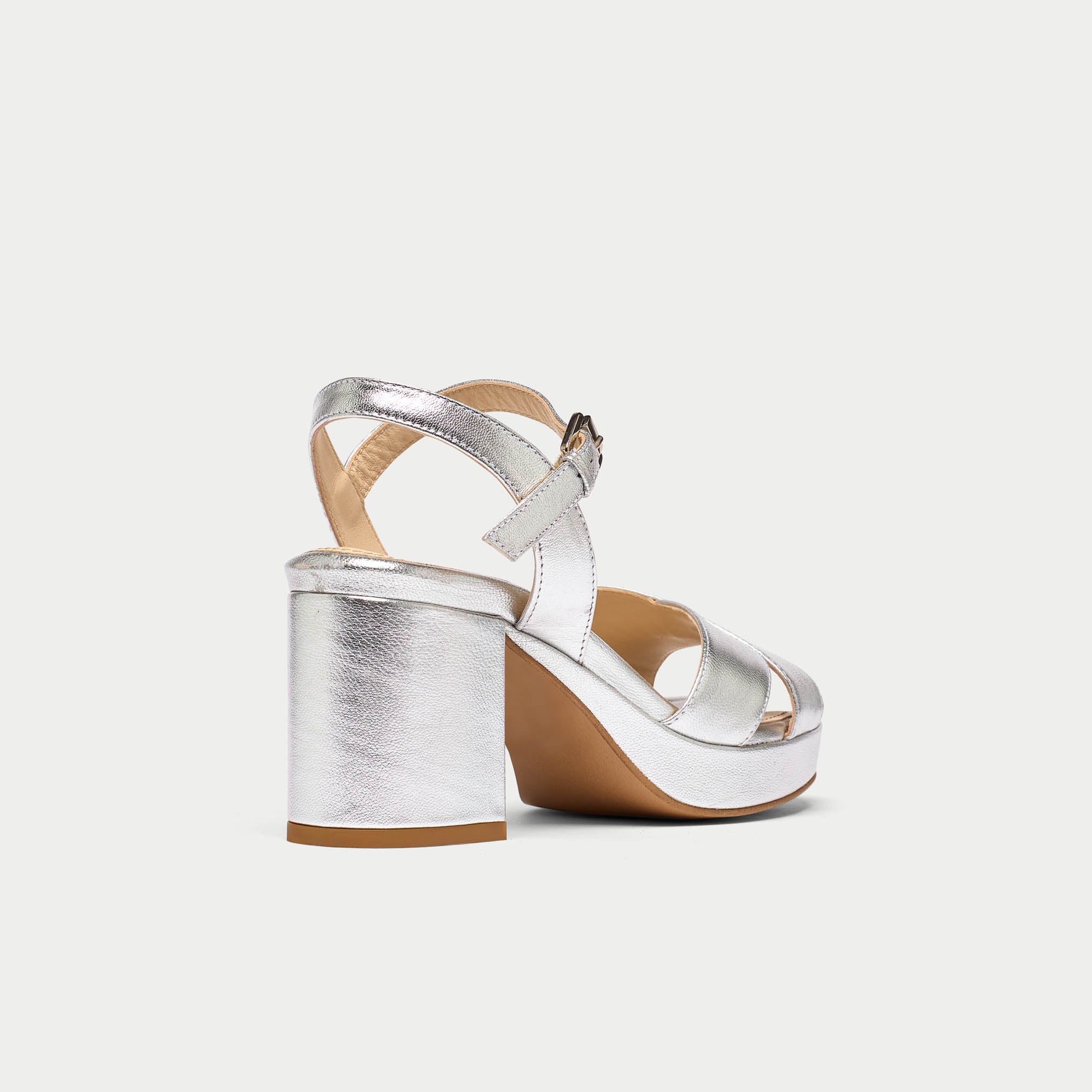 bethany silver heels for bunions back view