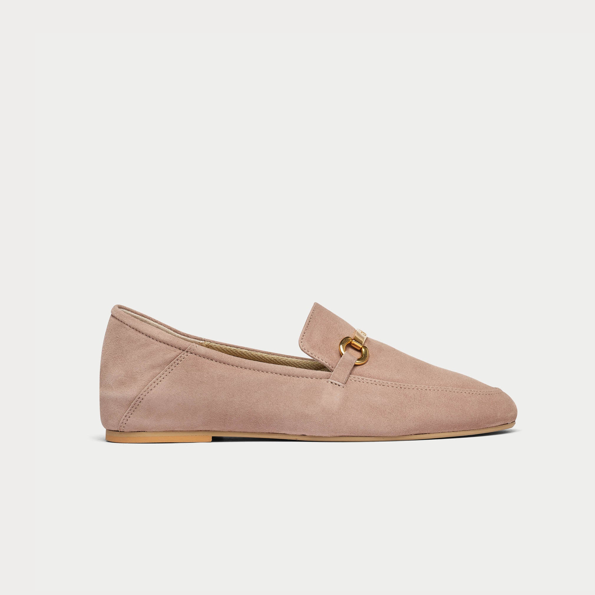 Beatrice - Pale Peach Suede Loafers