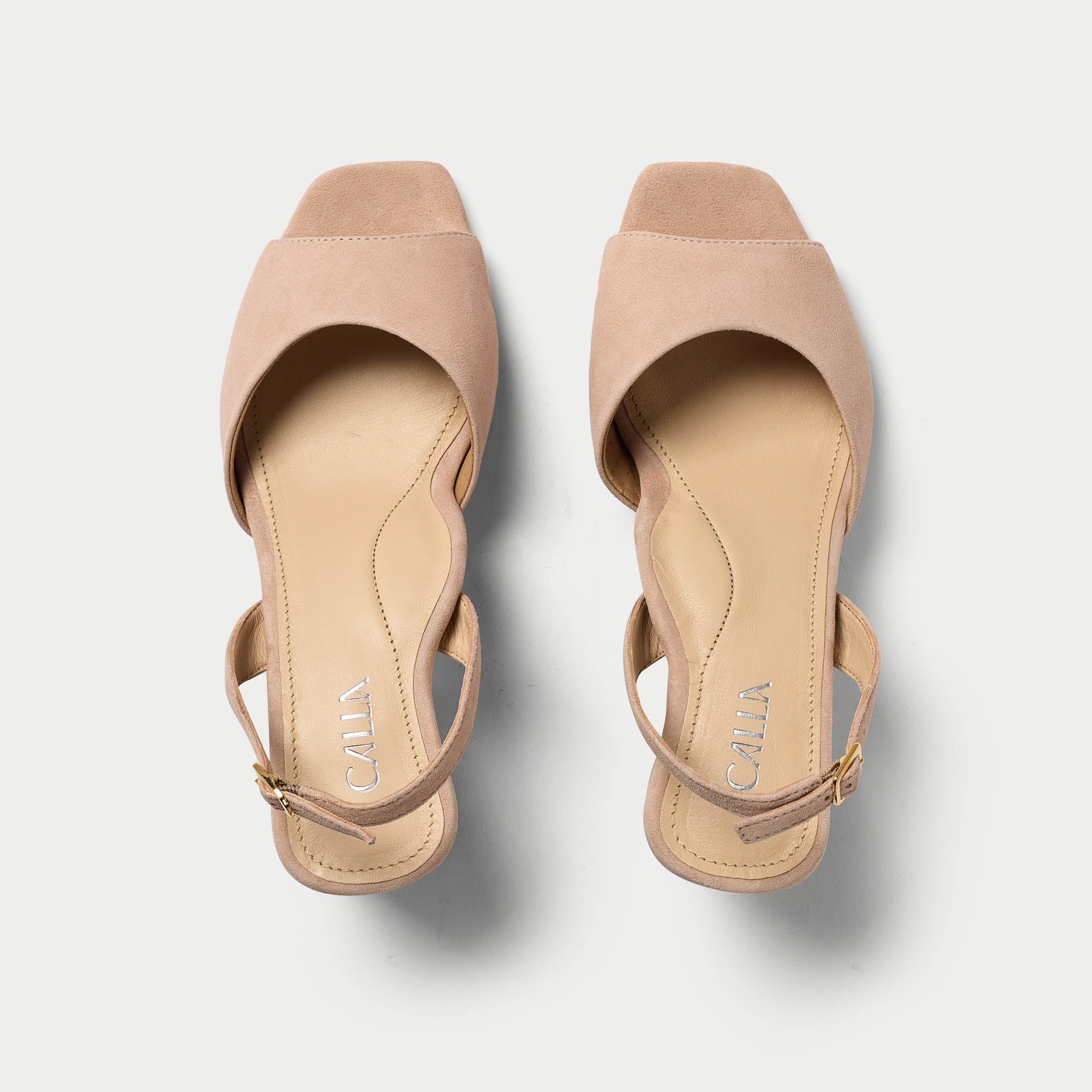Felicity - Neutral Suede Block Heels