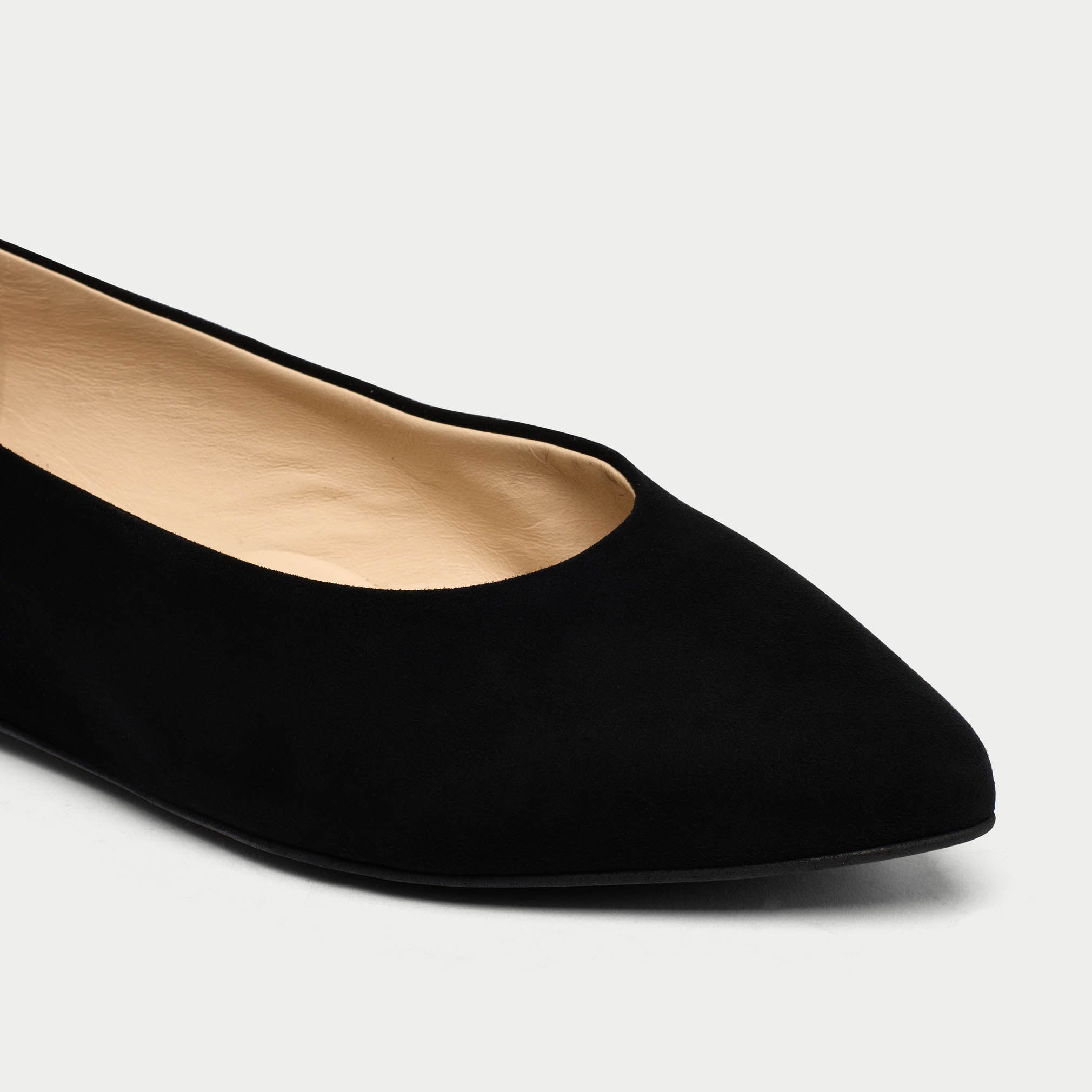 Isabella - Black Suede Ballerinas
