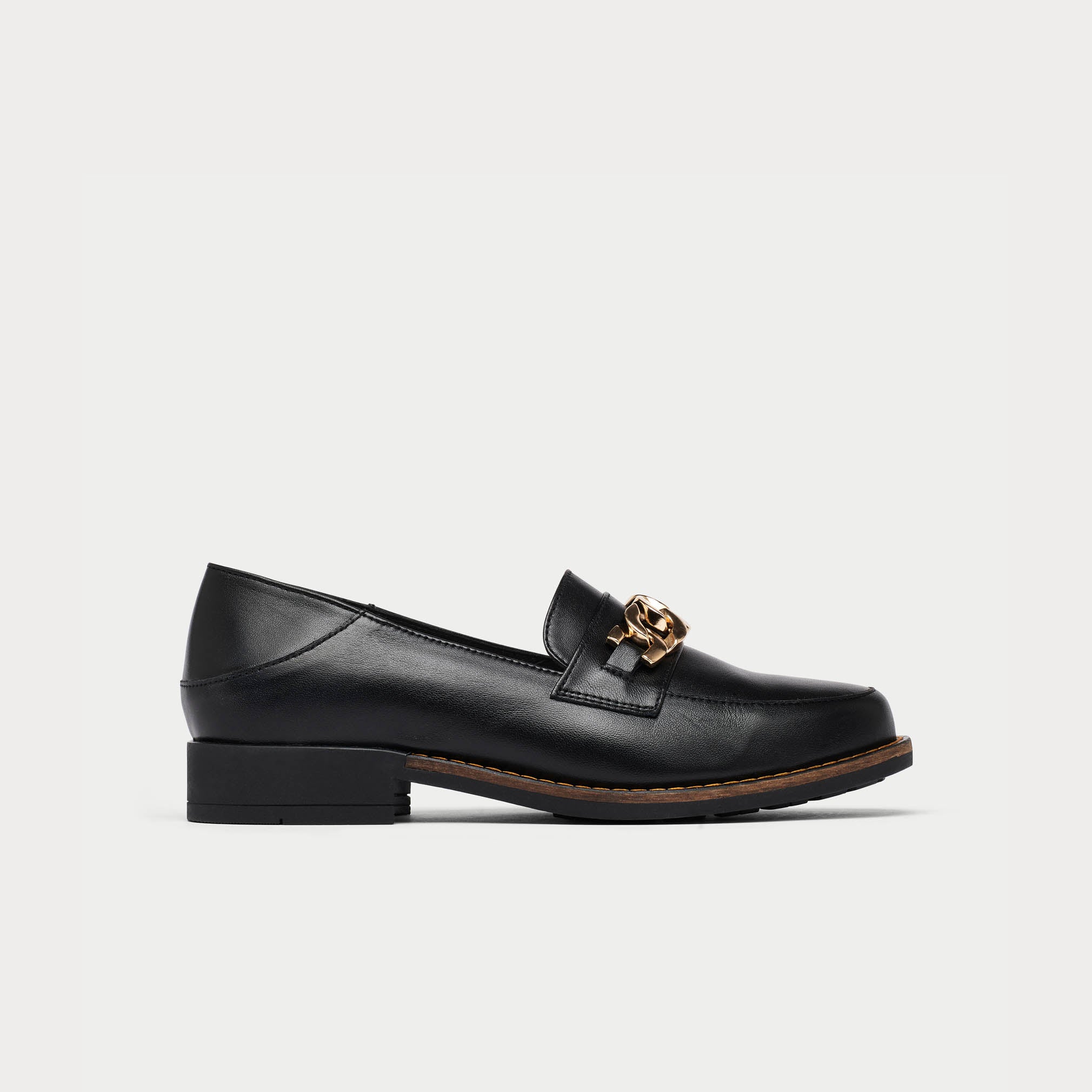 Lucille - Black Leather Loafers