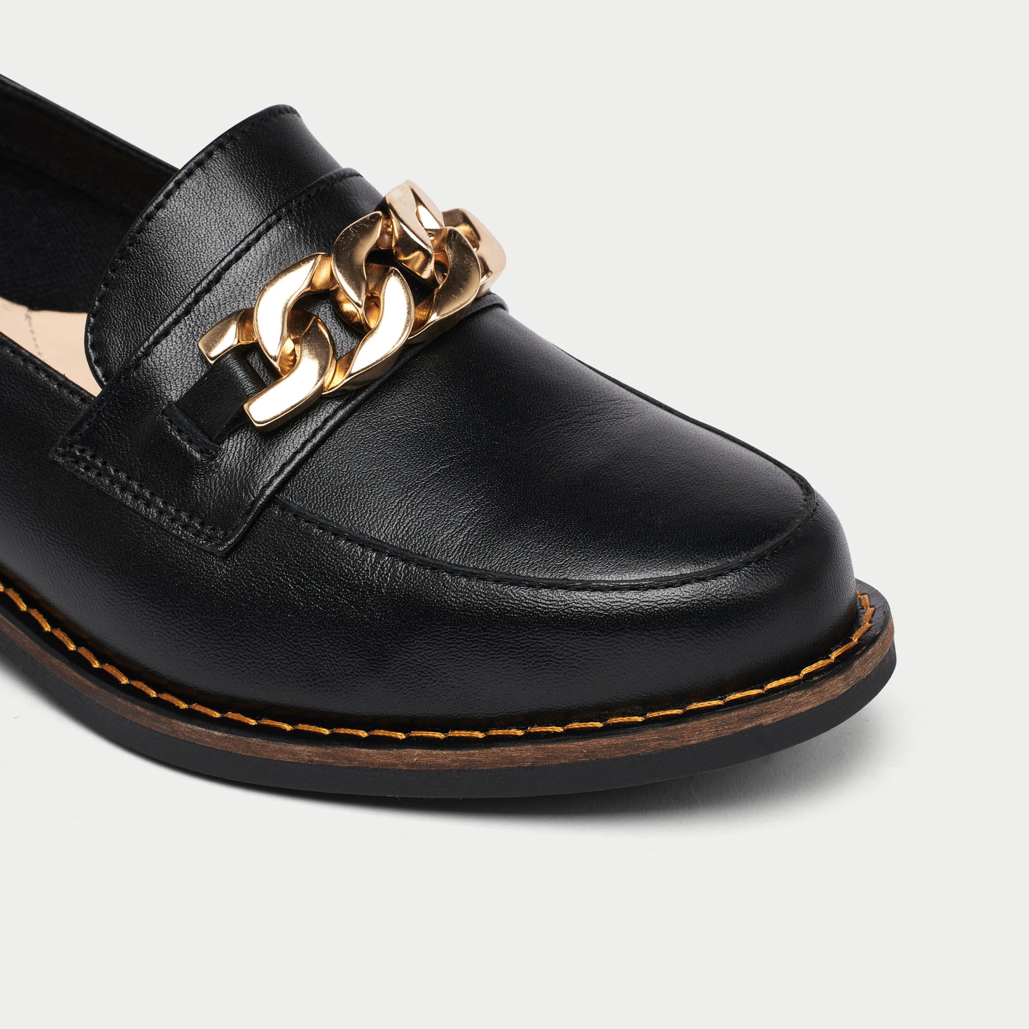 Lucille - Black Leather Loafers