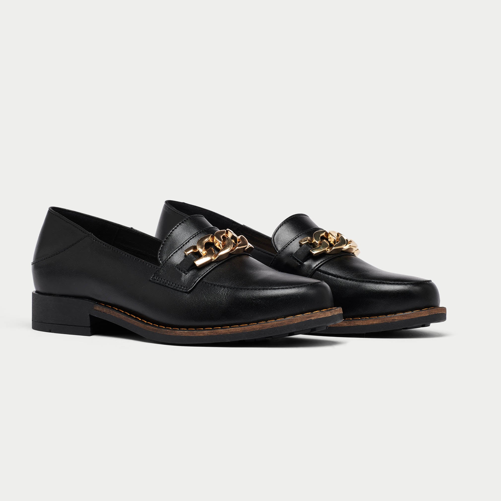 Lucille - Black Leather Loafers