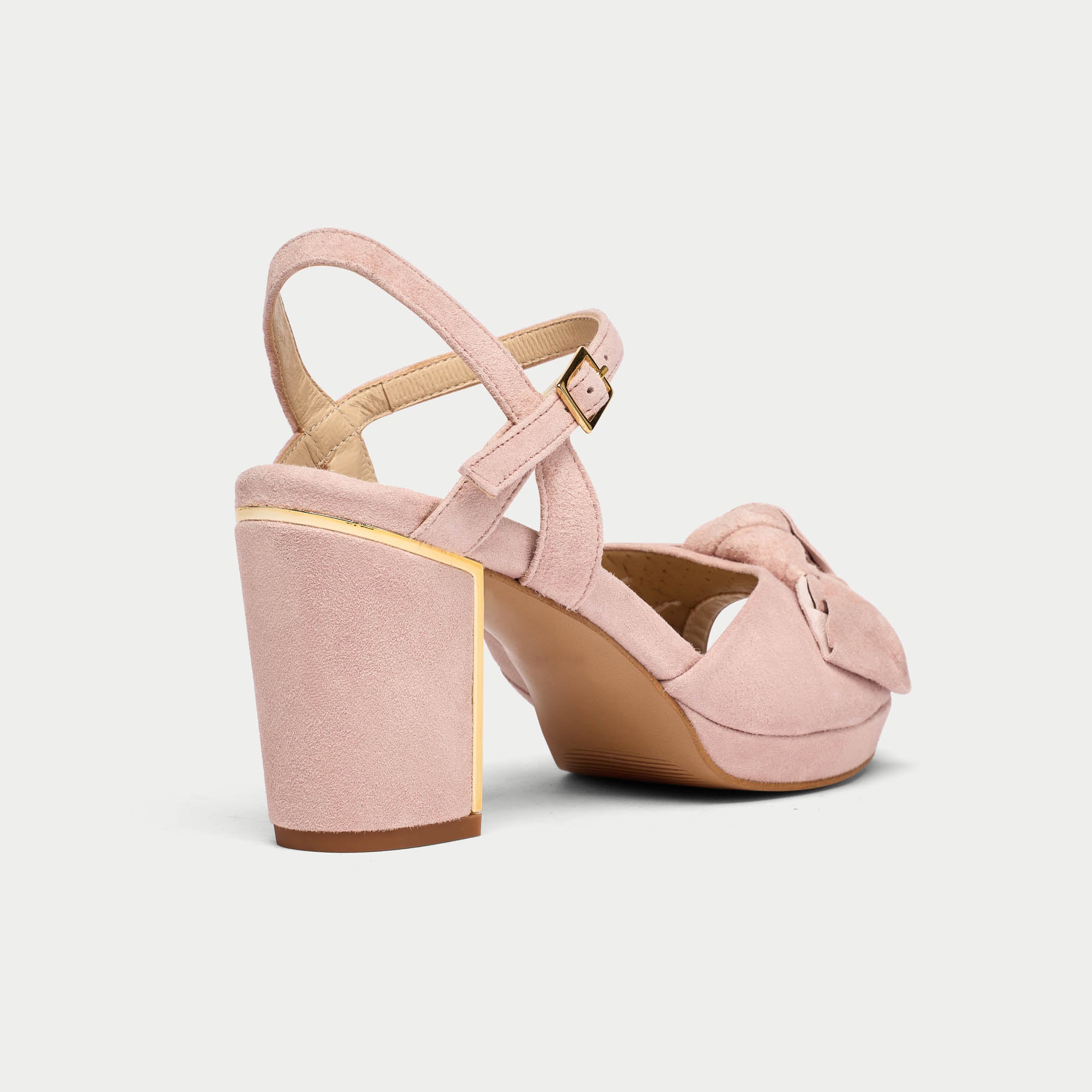 Lizzie - Soft Rose Suede Block Heels