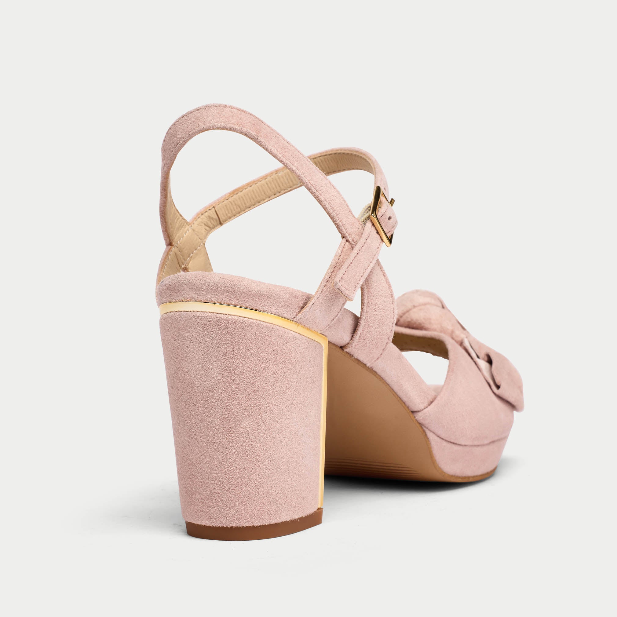 Lizzie - Soft Rose Suede Block Heels