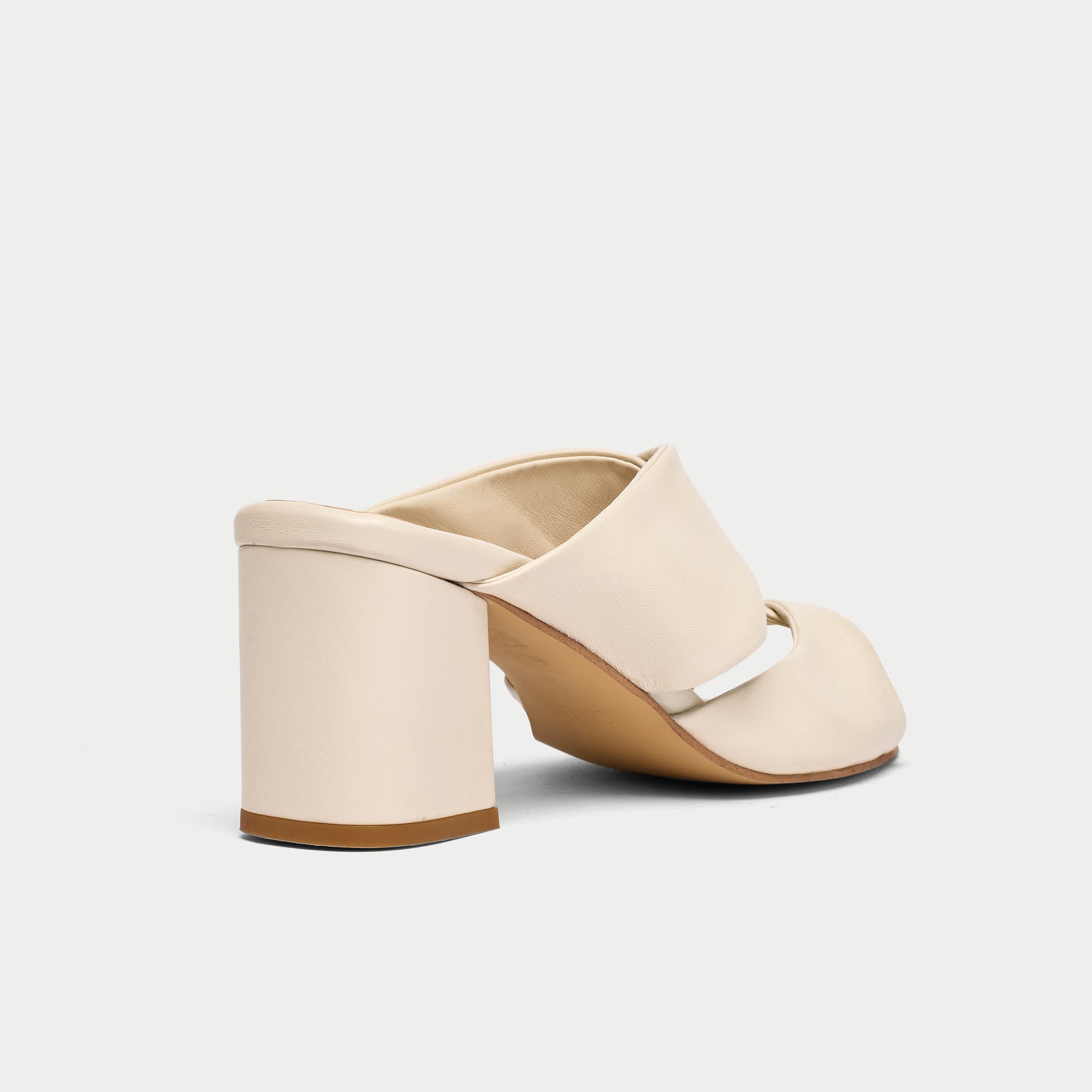 mia off white comfortable heels back/side view