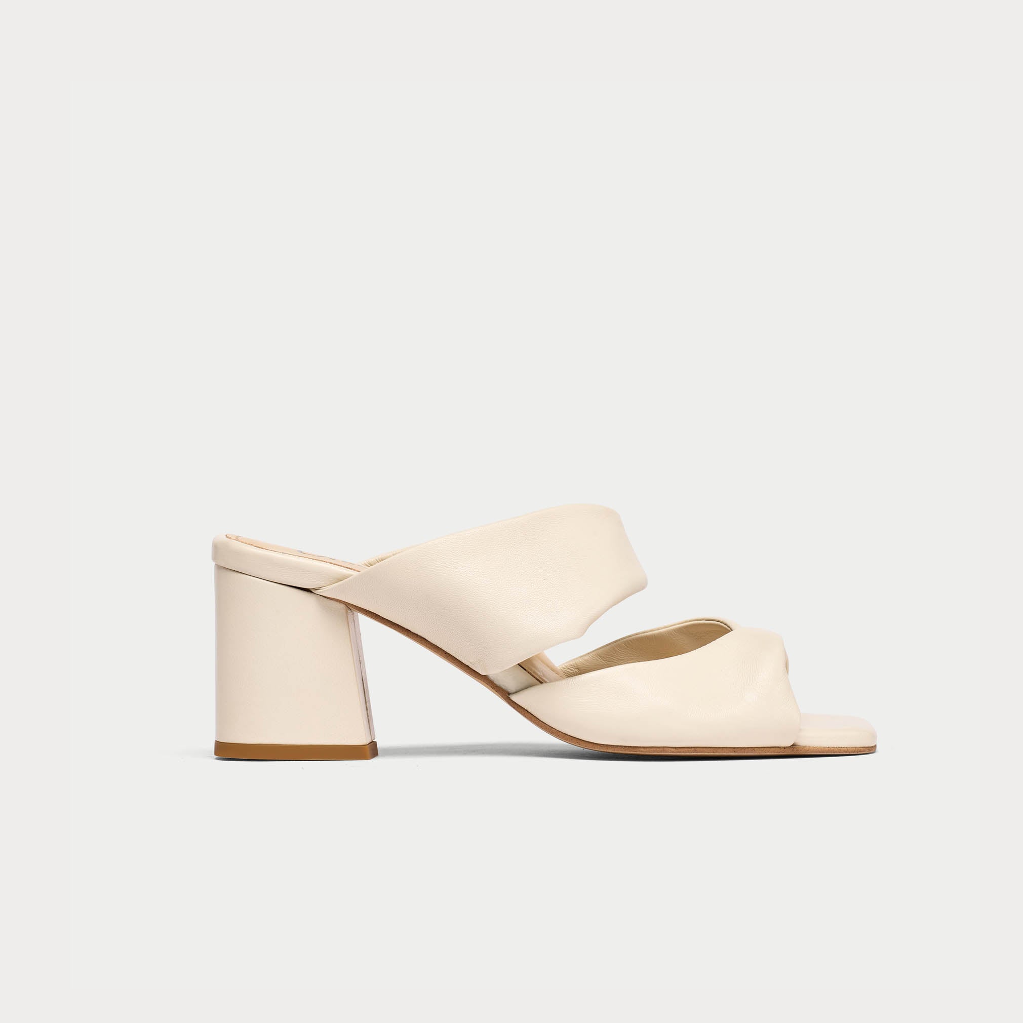 mia off white comfortable heels side view