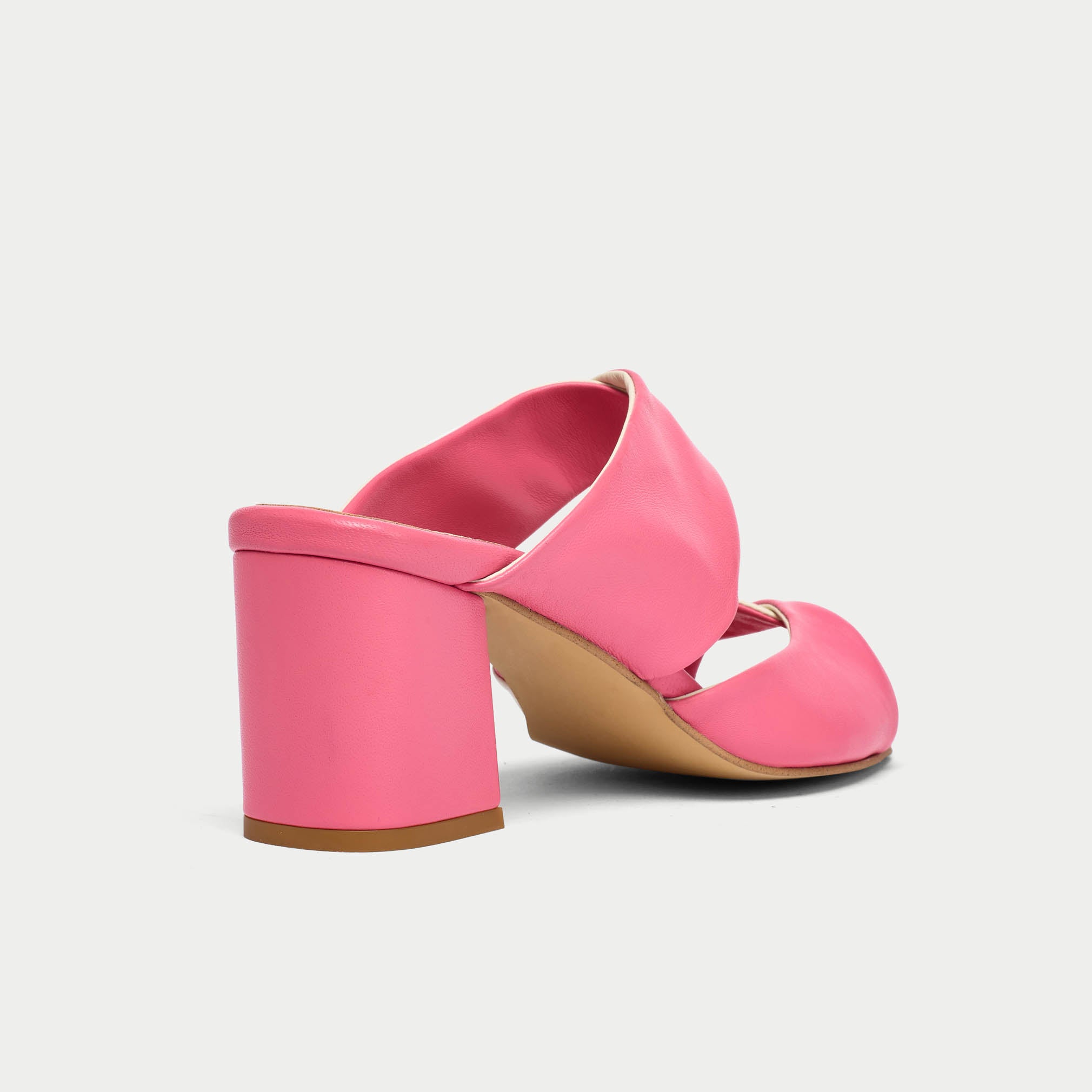 Mia - Pink Mix Leather Mules