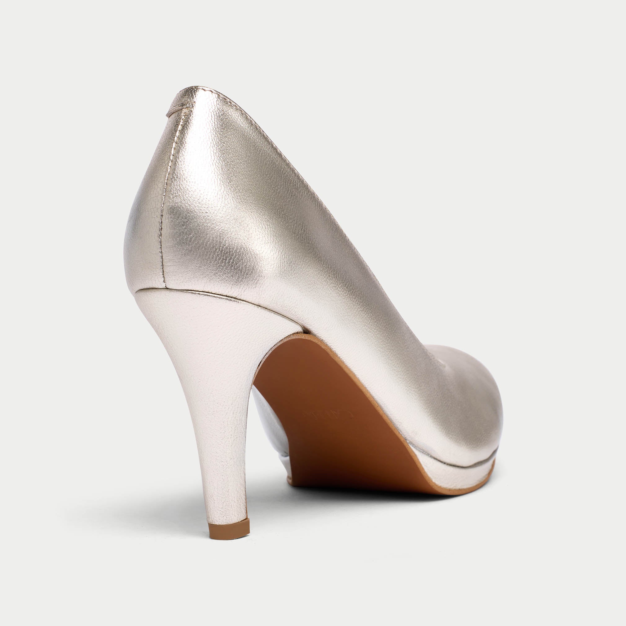 Sophia - Silver Leather Pumps