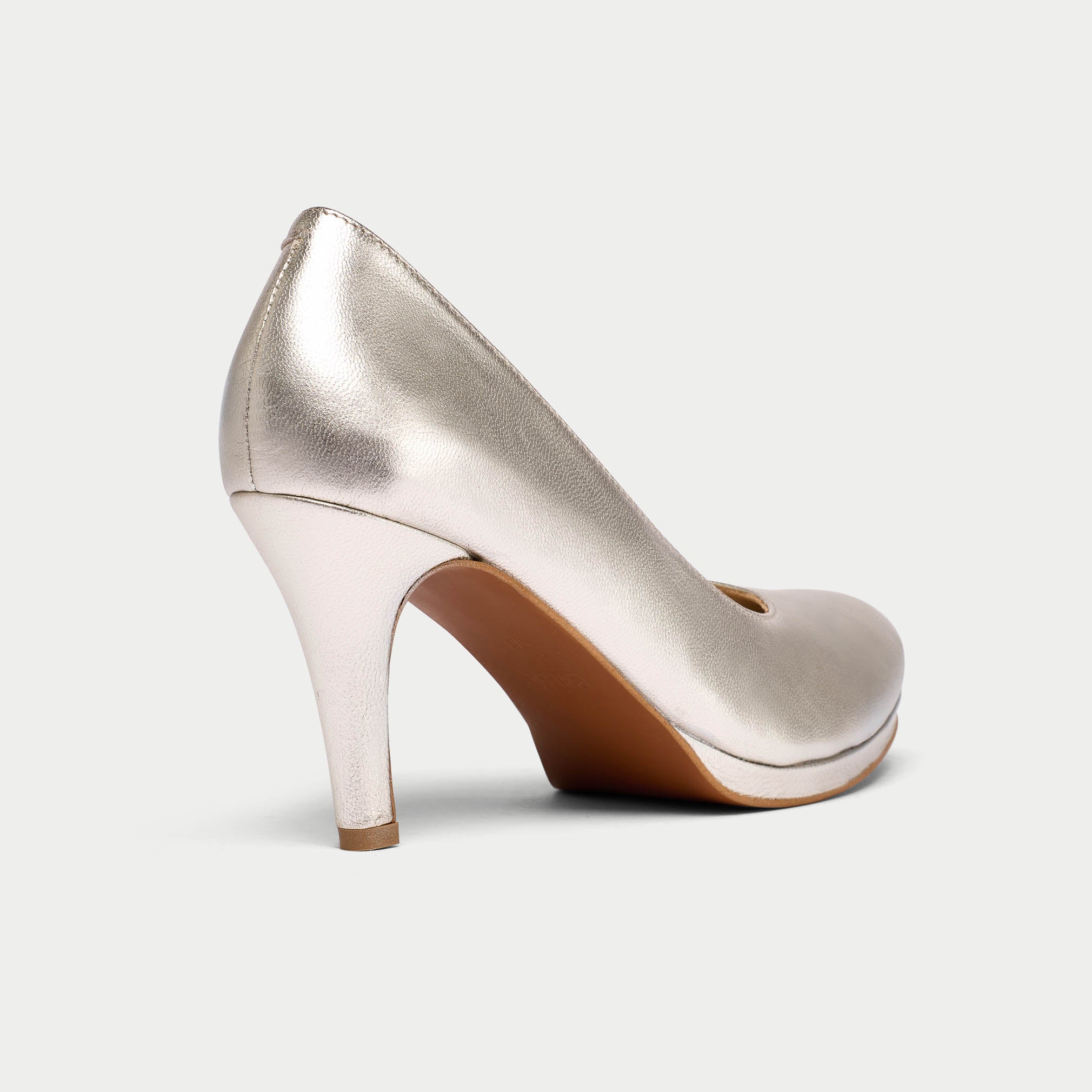 Sophia - Silver Leather Pumps