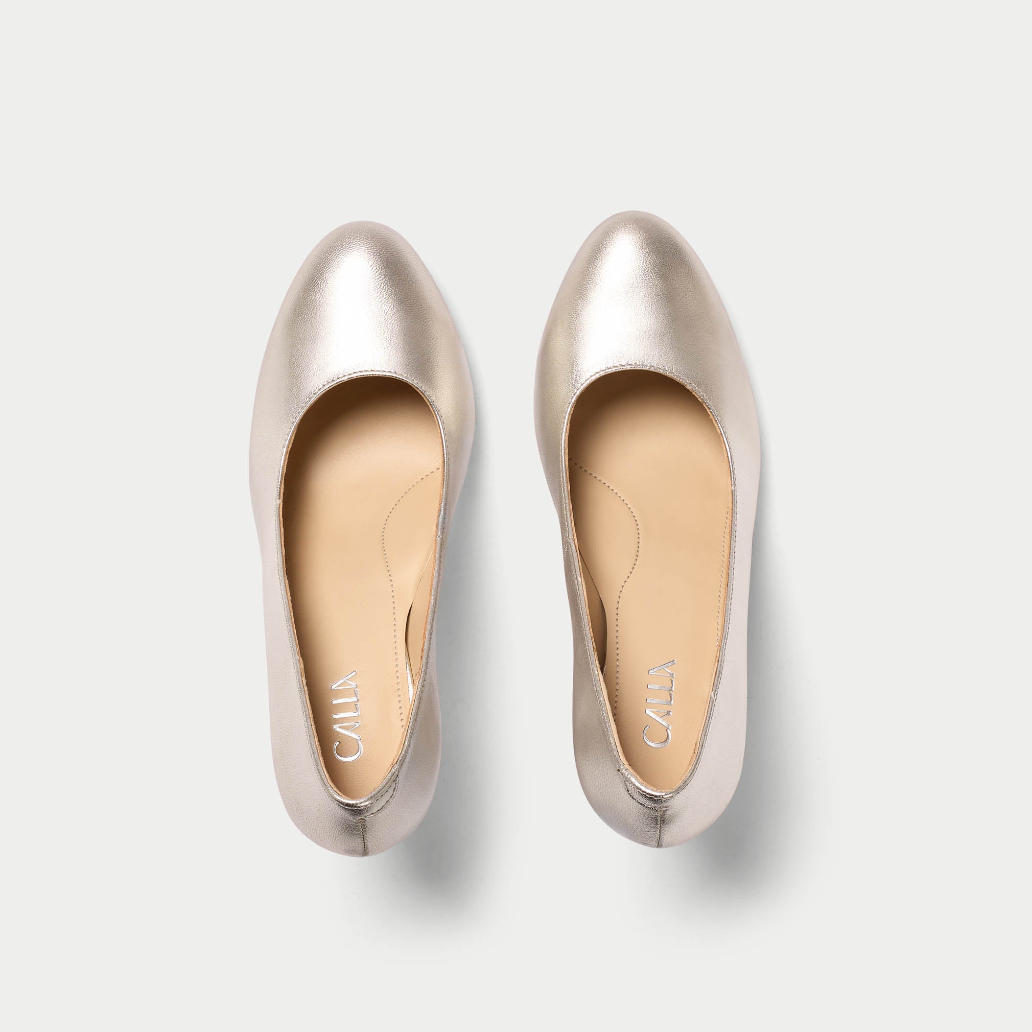 Sophia - Silver Leather Pumps