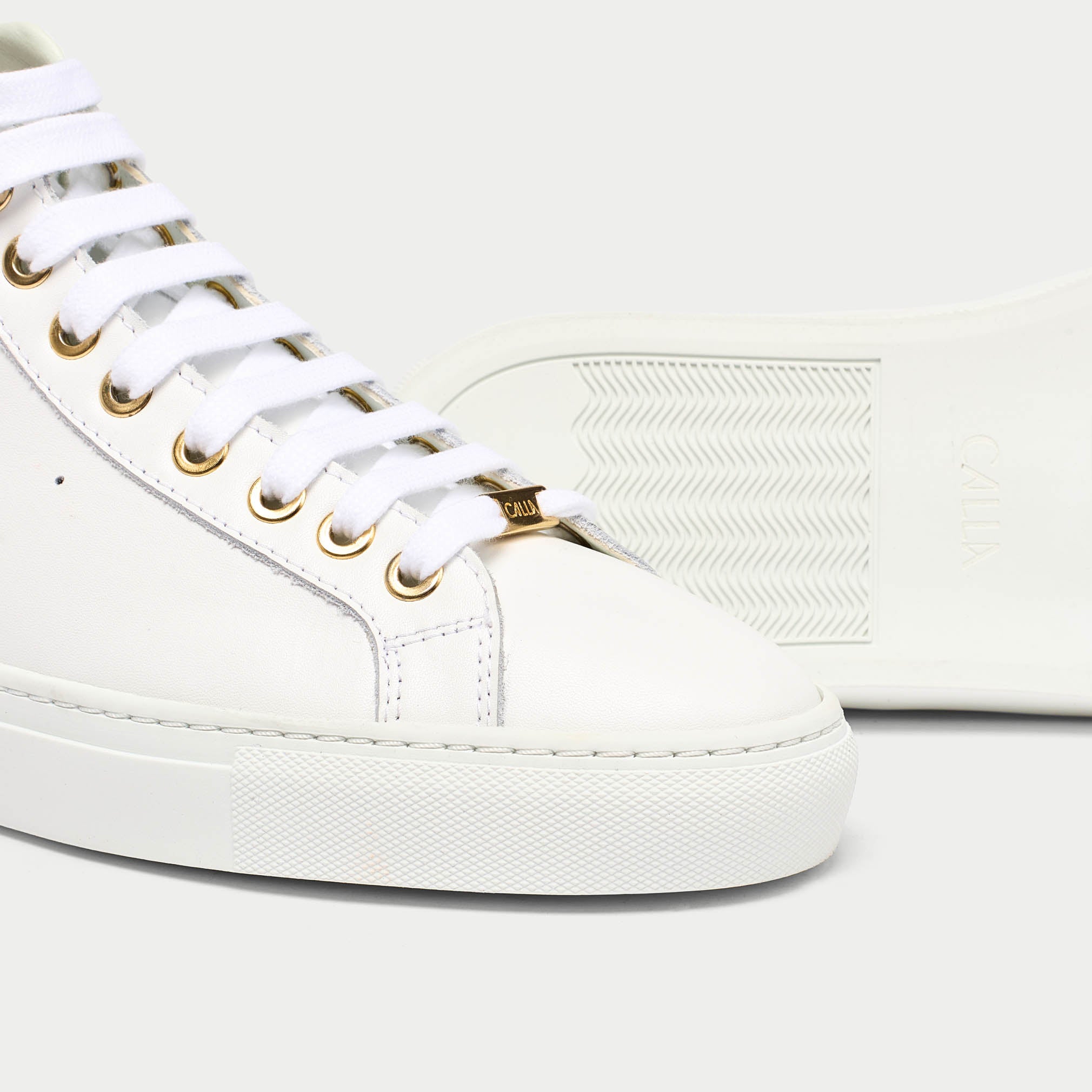 flare high-top trainers closeup