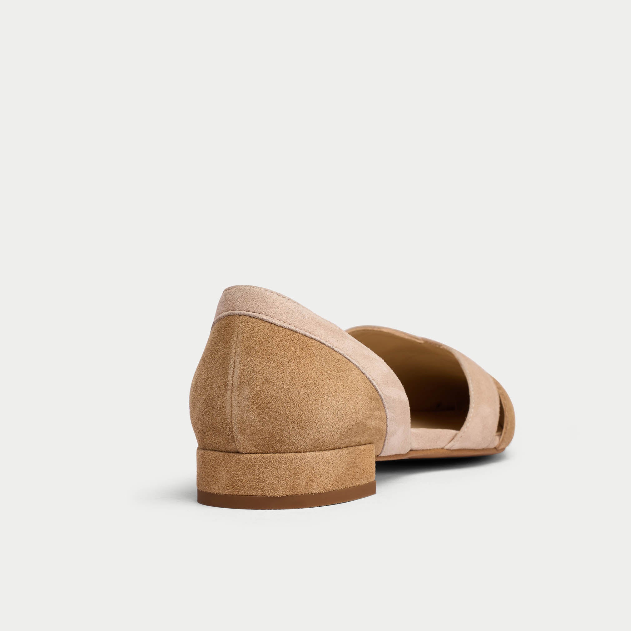 tan and nude suede comfortable flat shoe for bunions