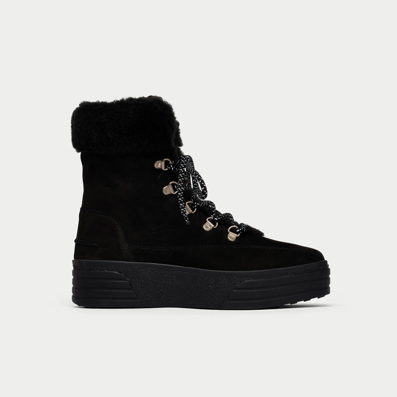Abbie - Black Nubuck Leather Boots