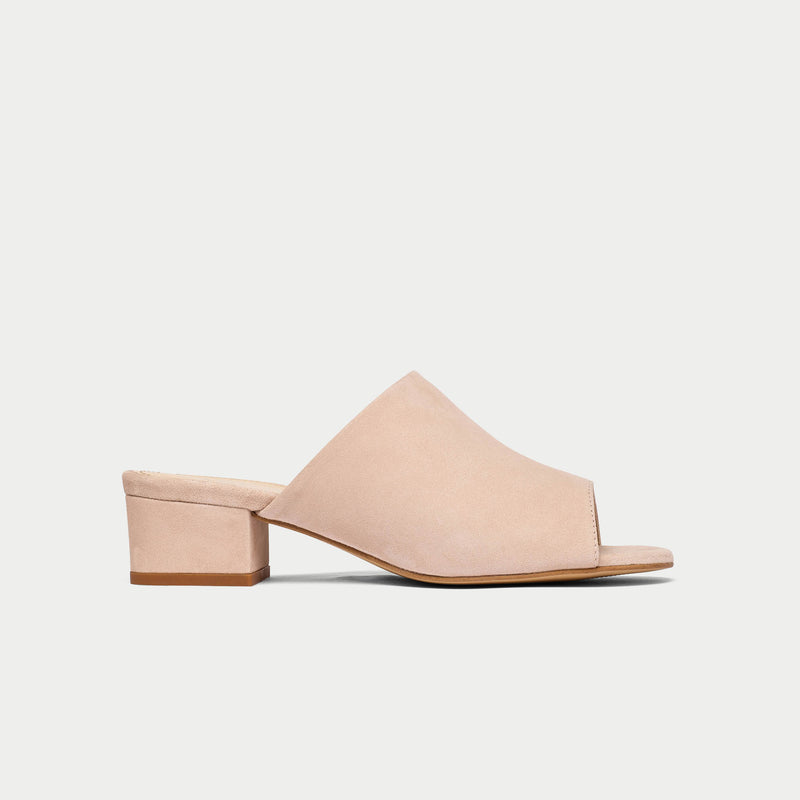 Calla | Athena | Neutral Suede Block Heel Sandal