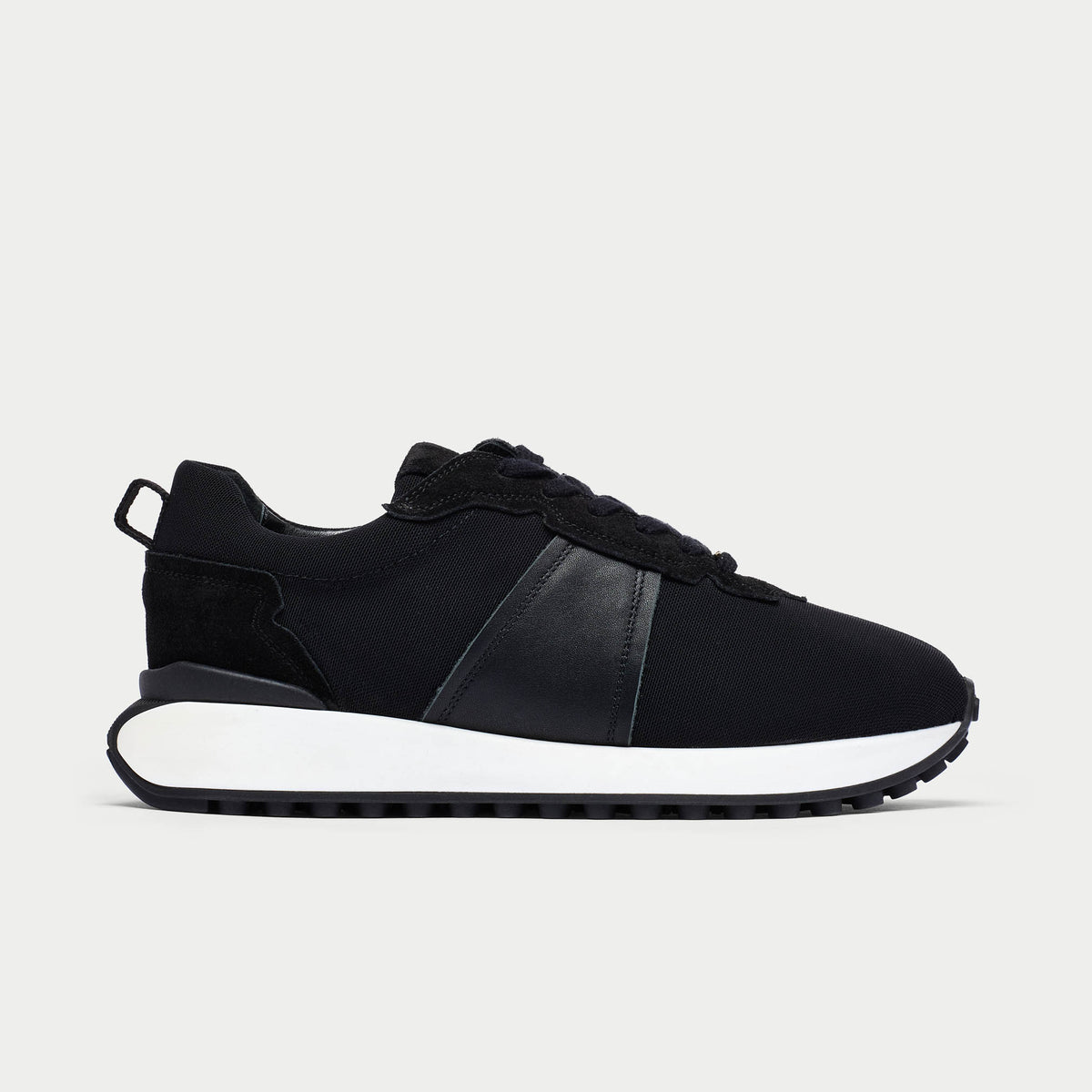 Cosmos - Chunky-Sole Black Wide Fit Sneakers (image 1)