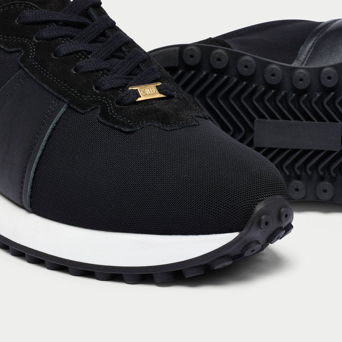 Cosmos - Chunky-Sole Black Wide Fit Sneakers (image 4)