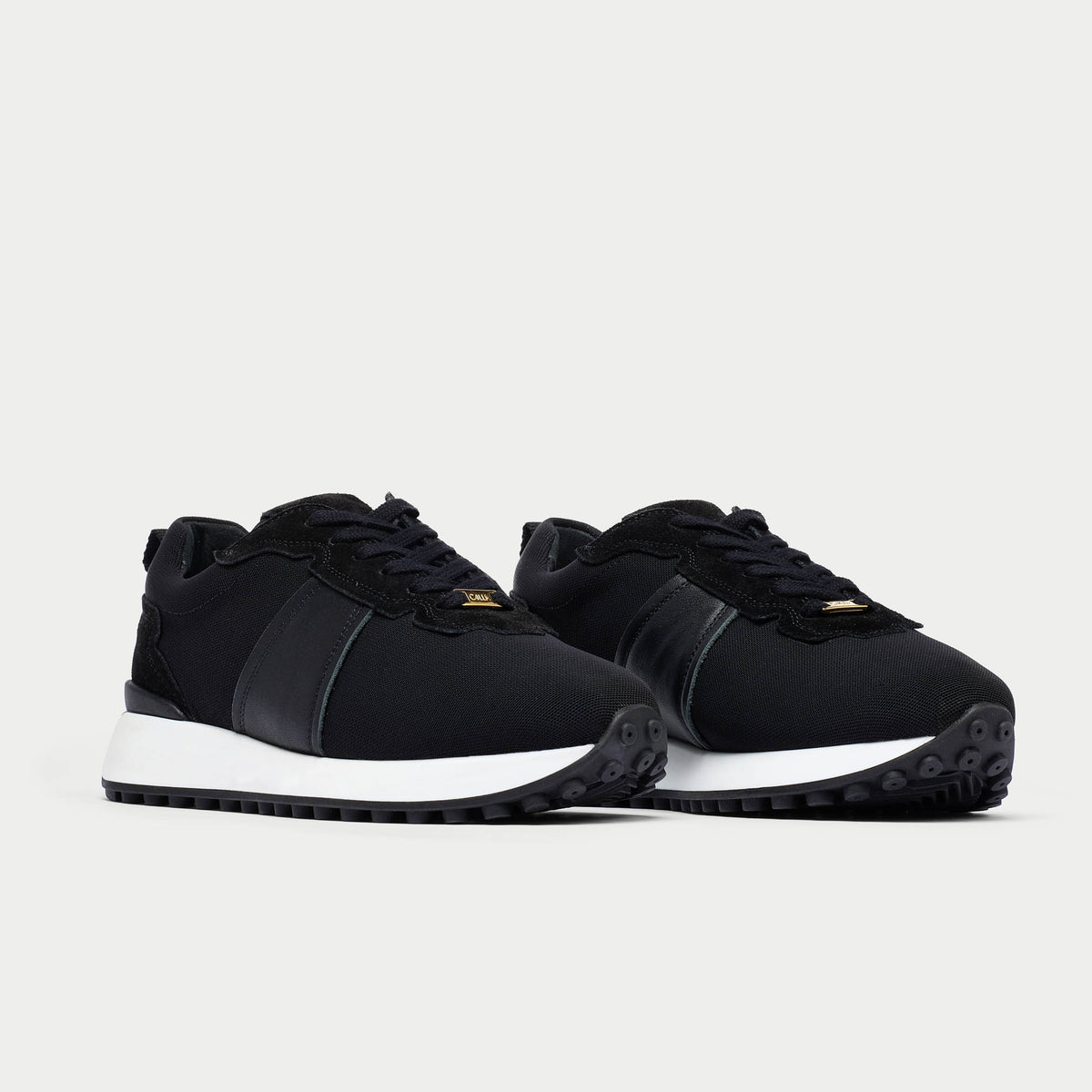 Cosmos - Chunky-Sole Black Wide Fit Sneakers (image 2)