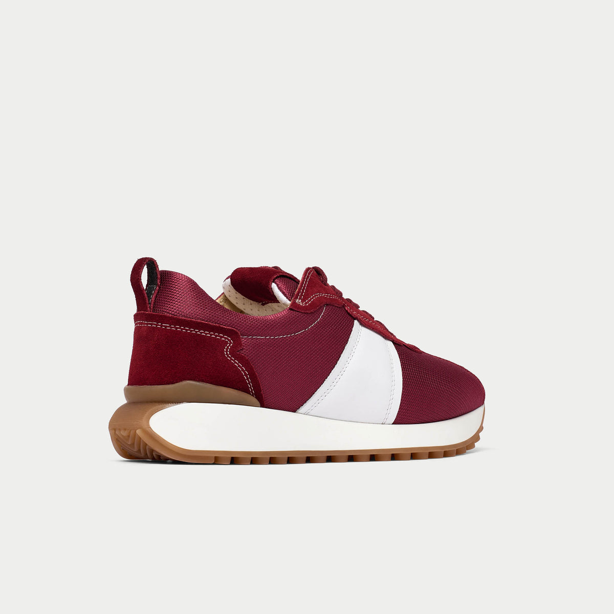 Cosmos - Chunky-Sole Burgundy Wide Fit Sneakers (image 7)