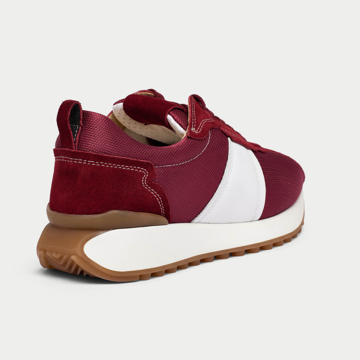 Cosmos - Chunky-Sole Burgundy Wide Fit Sneakers (image 5)