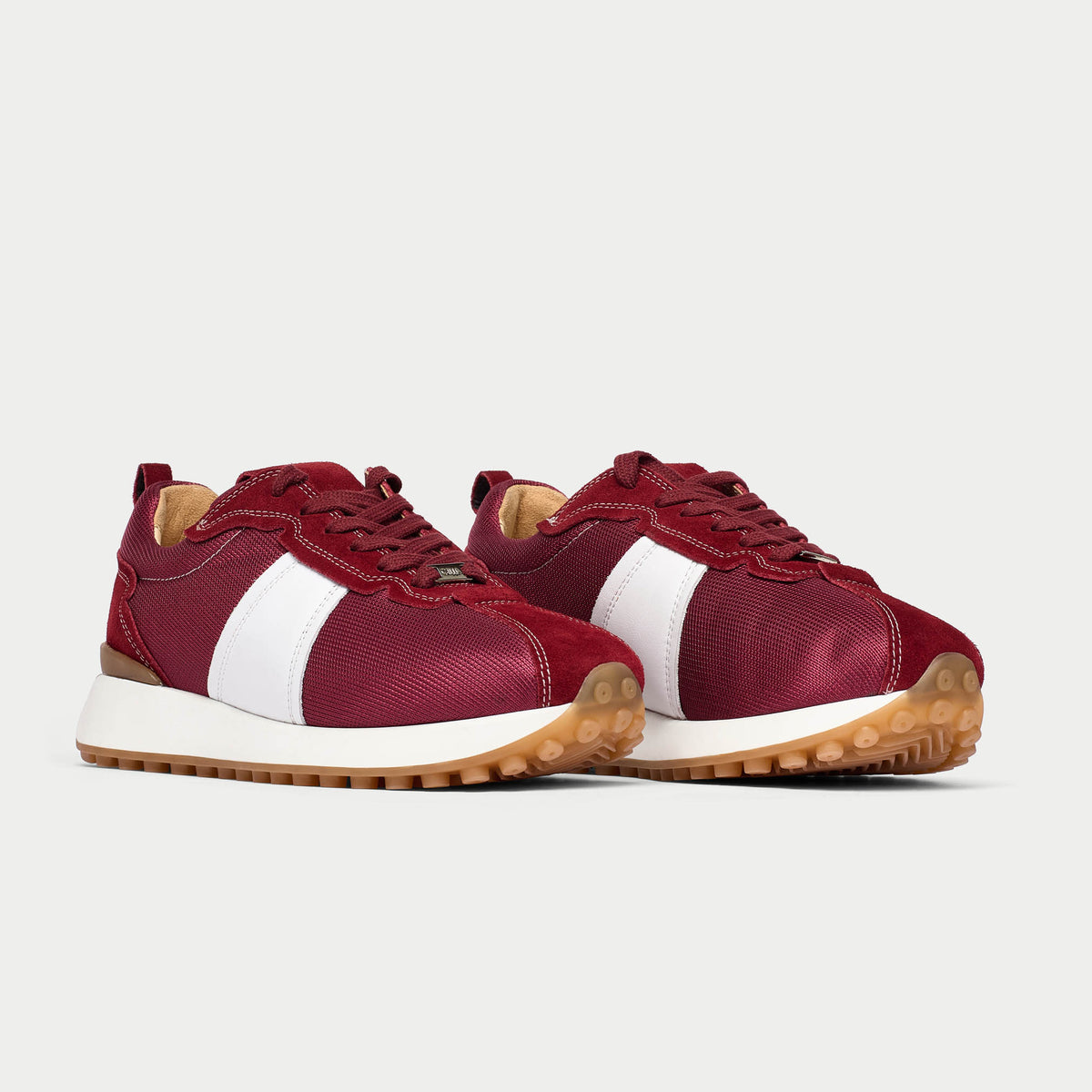Cosmos - Chunky-Sole Burgundy Wide Fit Sneakers (image 2)