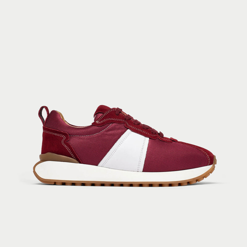 Cosmos - Chunky-Sole Burgundy Wide Fit Sneakers