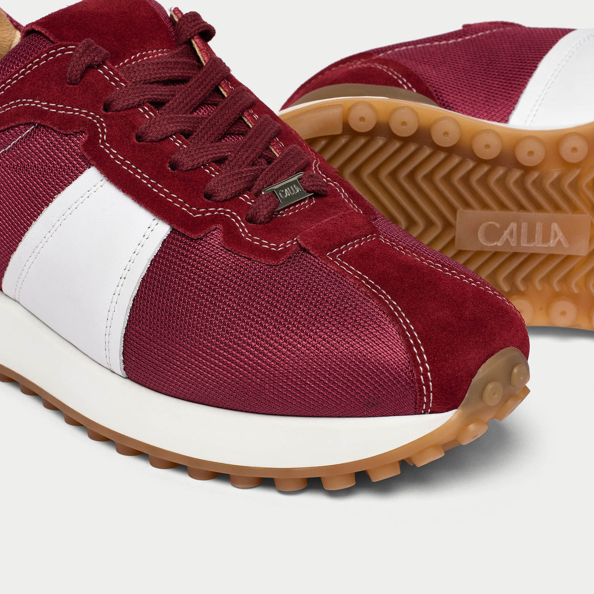 Cosmos - Chunky-Sole Burgundy Wide Fit Sneakers (image 4)