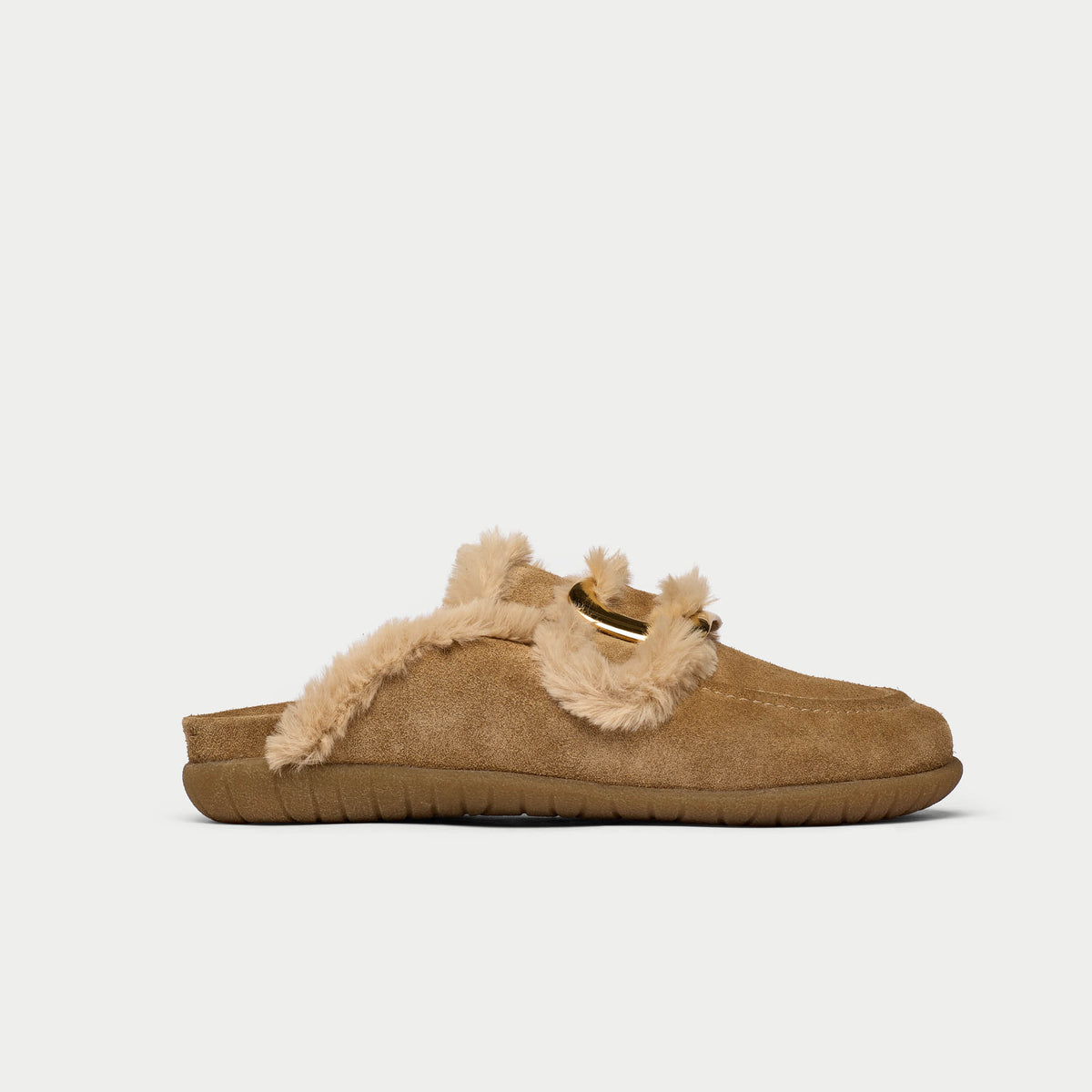 Ember - Cappuccino Cream Suede Slippers (image 1)
